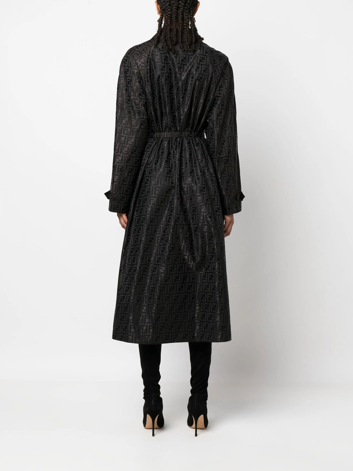 FF jacquard trench coat