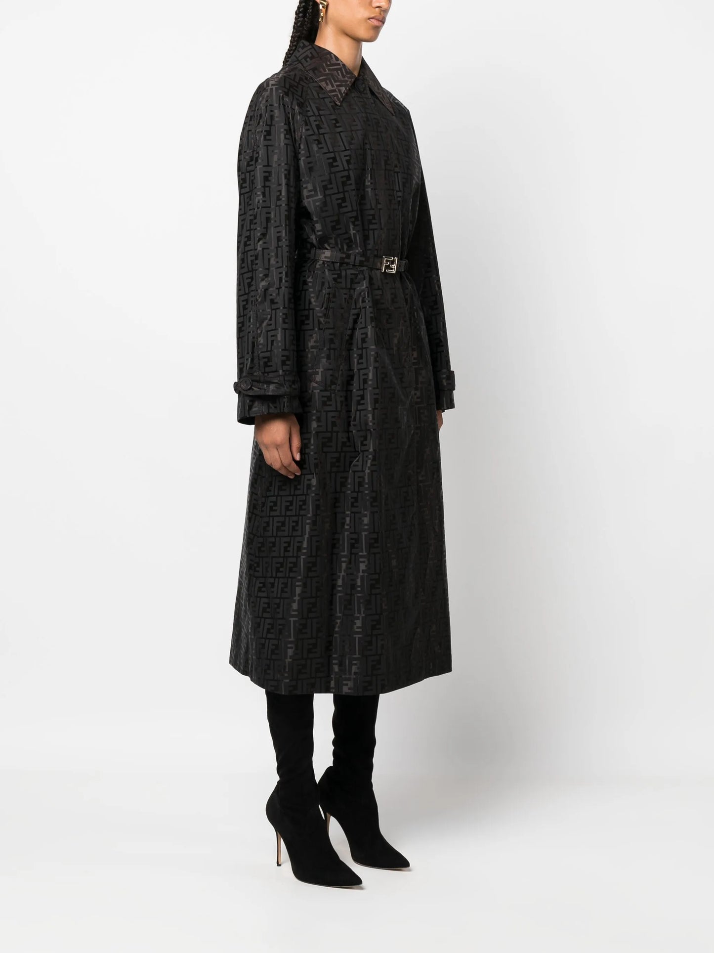 FF jacquard trench coat