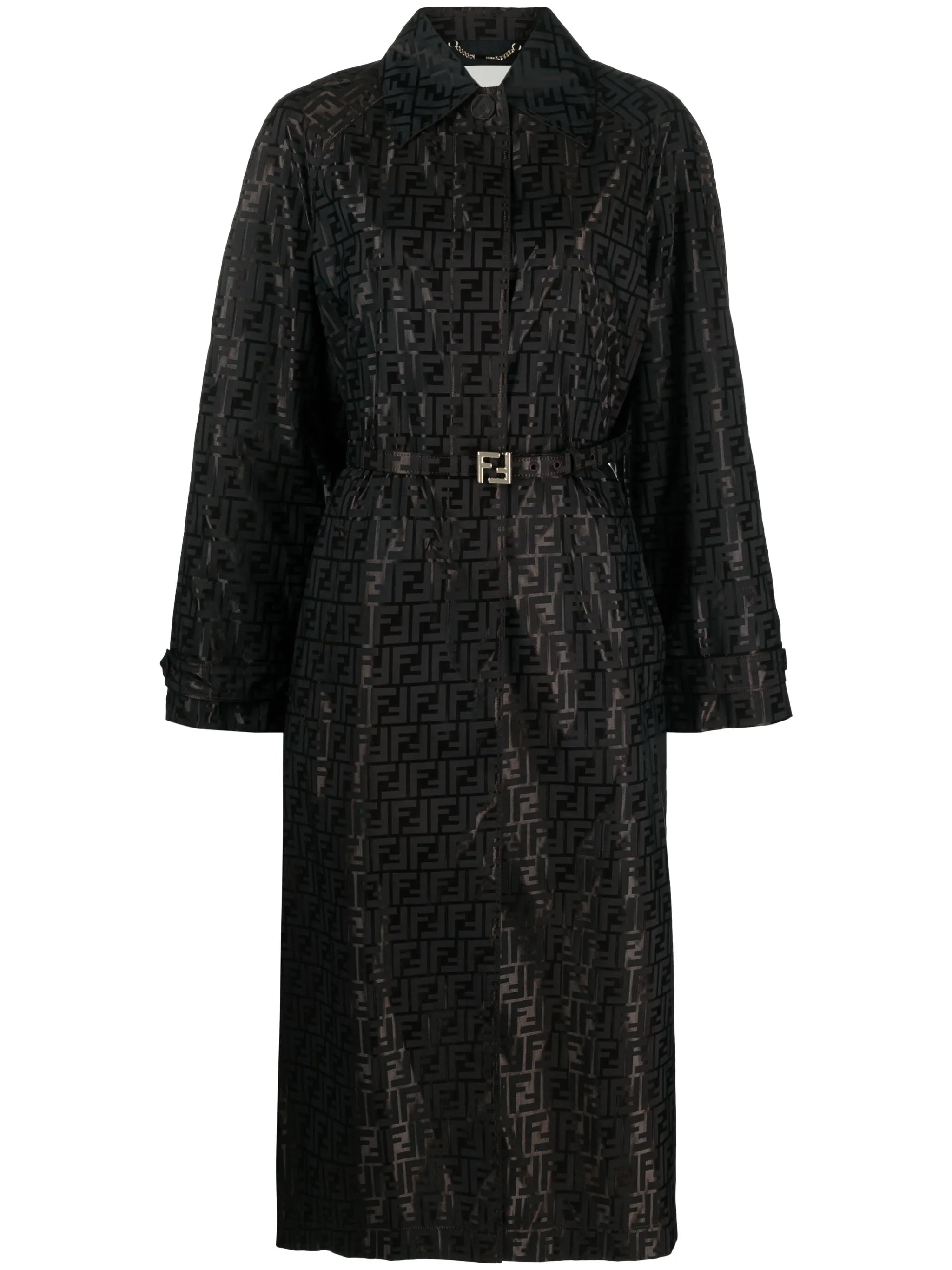 FF jacquard trench coat