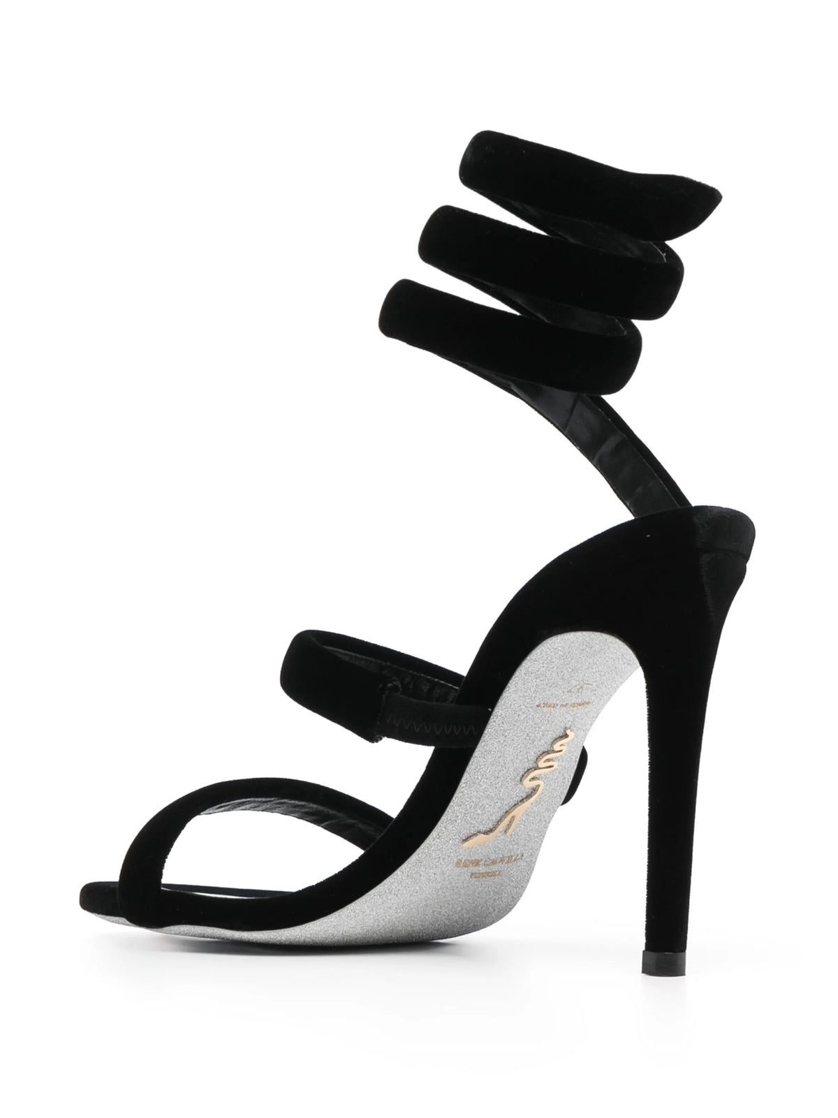 Cleo 110mm coiled-strap velvet sandals