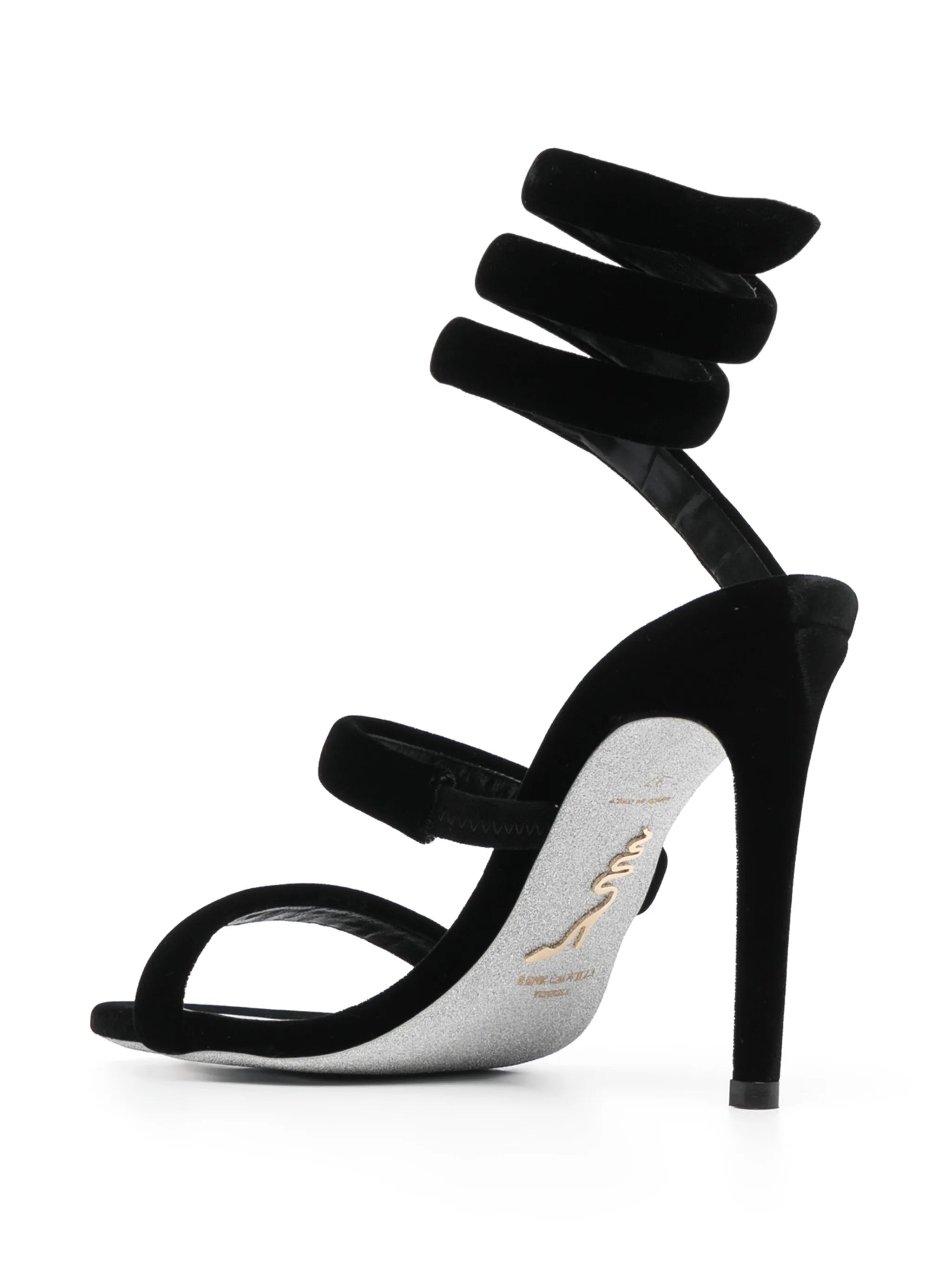 Cleo 110mm coiled-strap velvet sandals