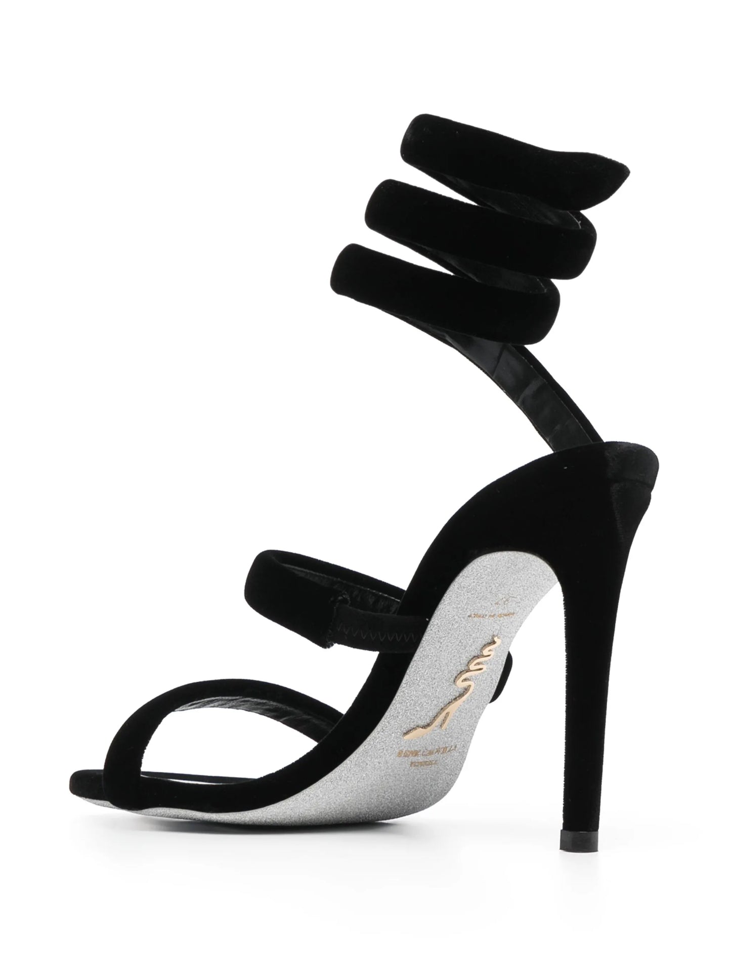Cleo 110mm coiled-strap velvet sandals