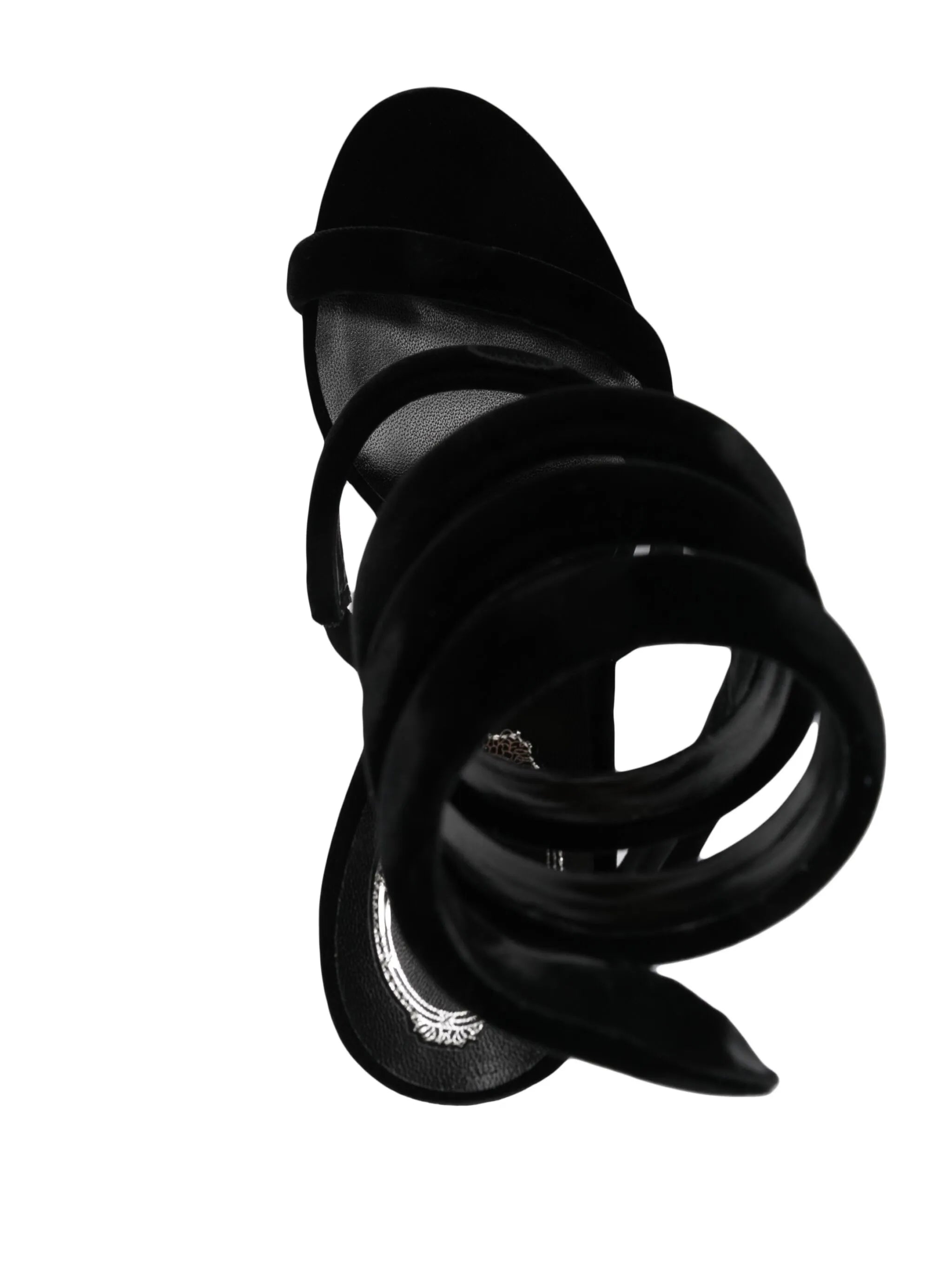 Cleo 110mm coiled-strap velvet sandals