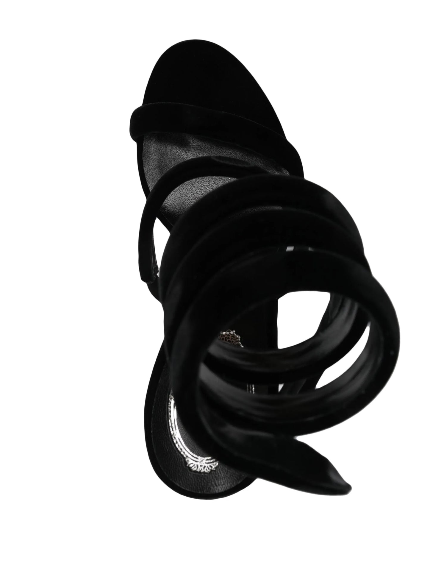 Cleo 110mm coiled-strap velvet sandals