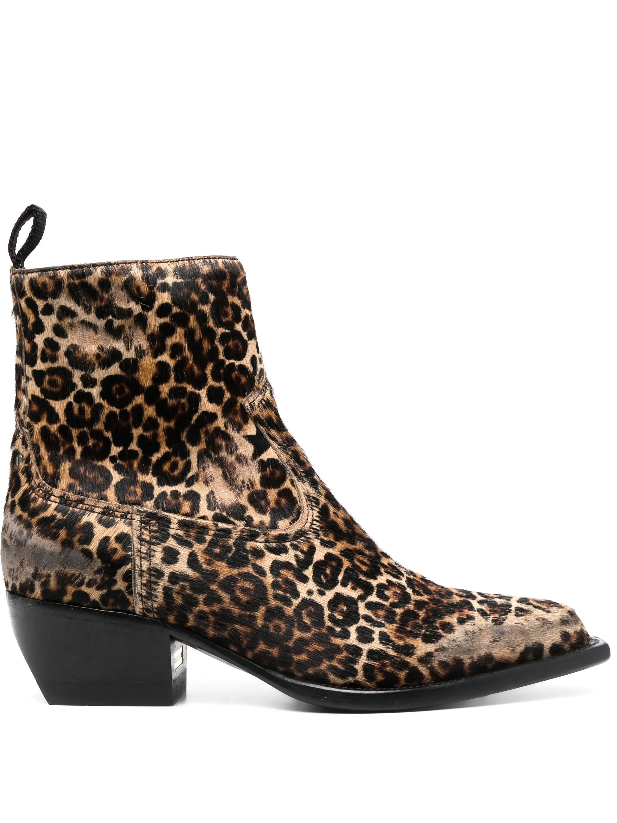 leopard-print 50mm distressed boots