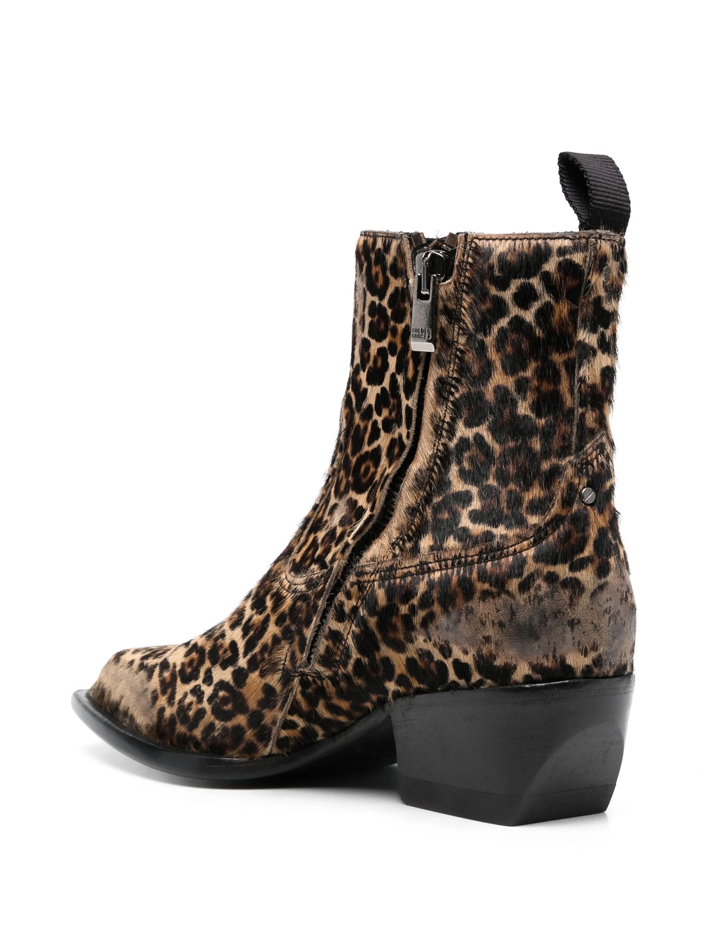 leopard-print 50mm distressed boots