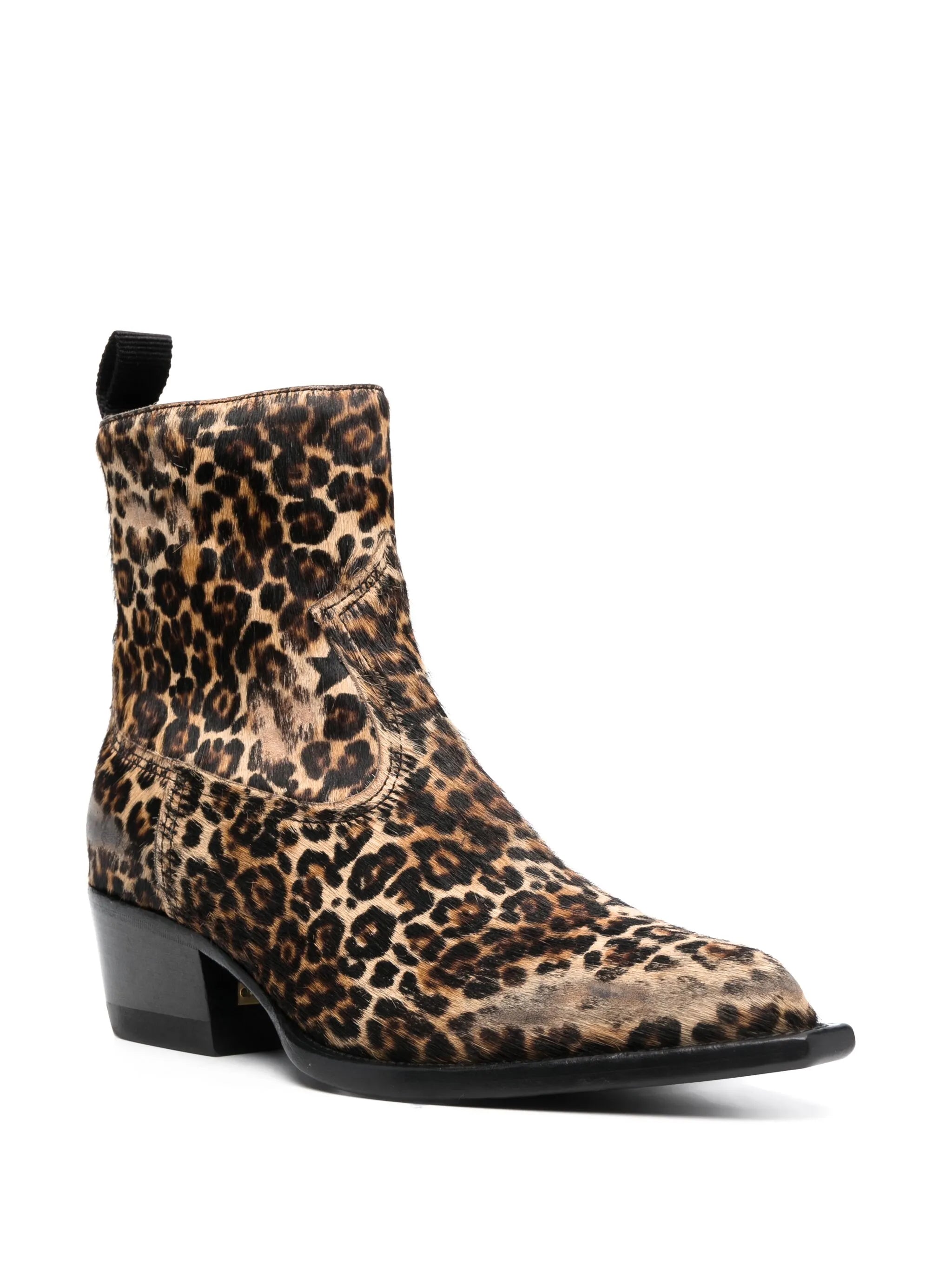 leopard-print 50mm distressed boots