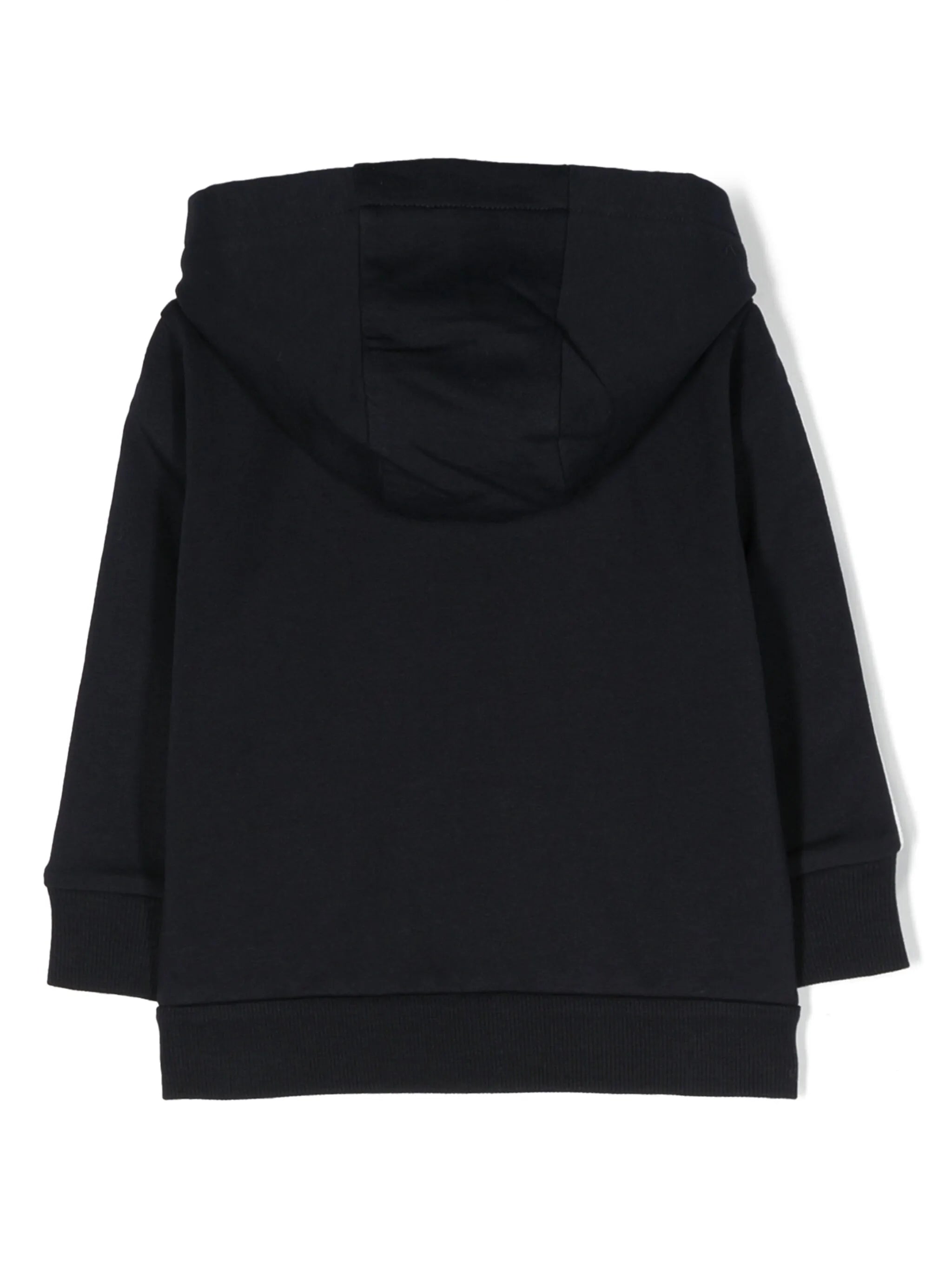logo-patch zipped jersey hoodie