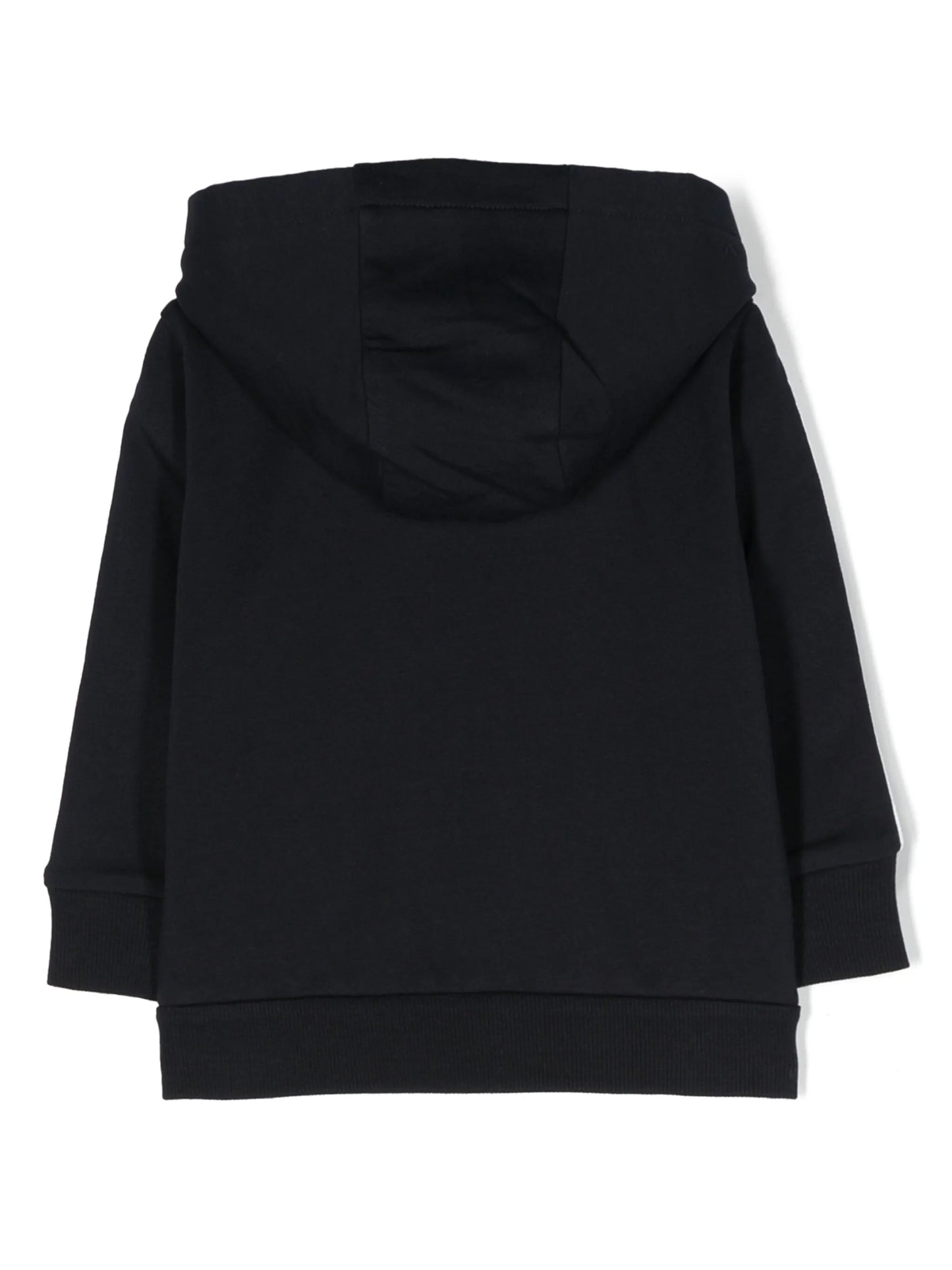 logo-patch zipped jersey hoodie