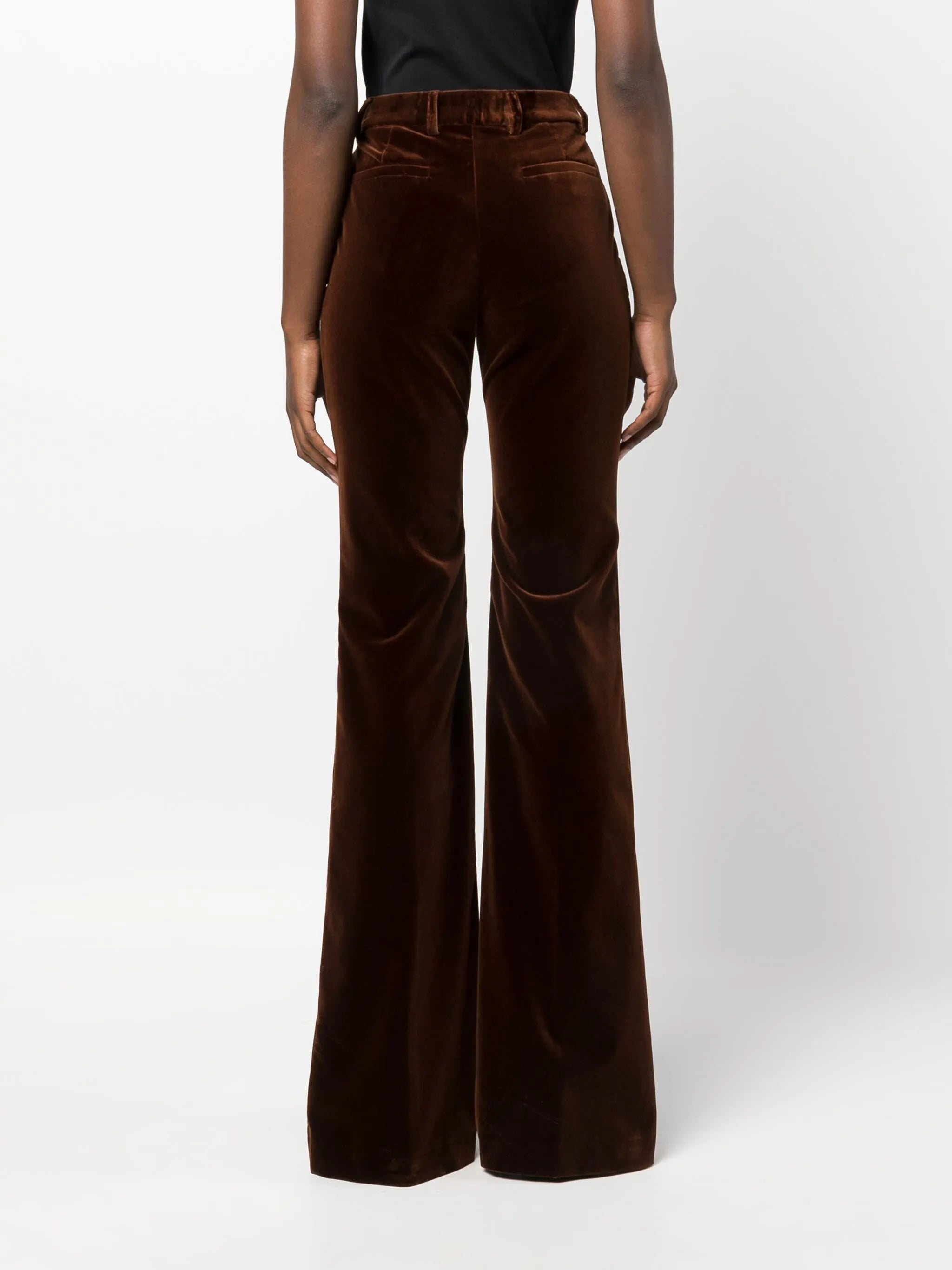 velvet flared trousers