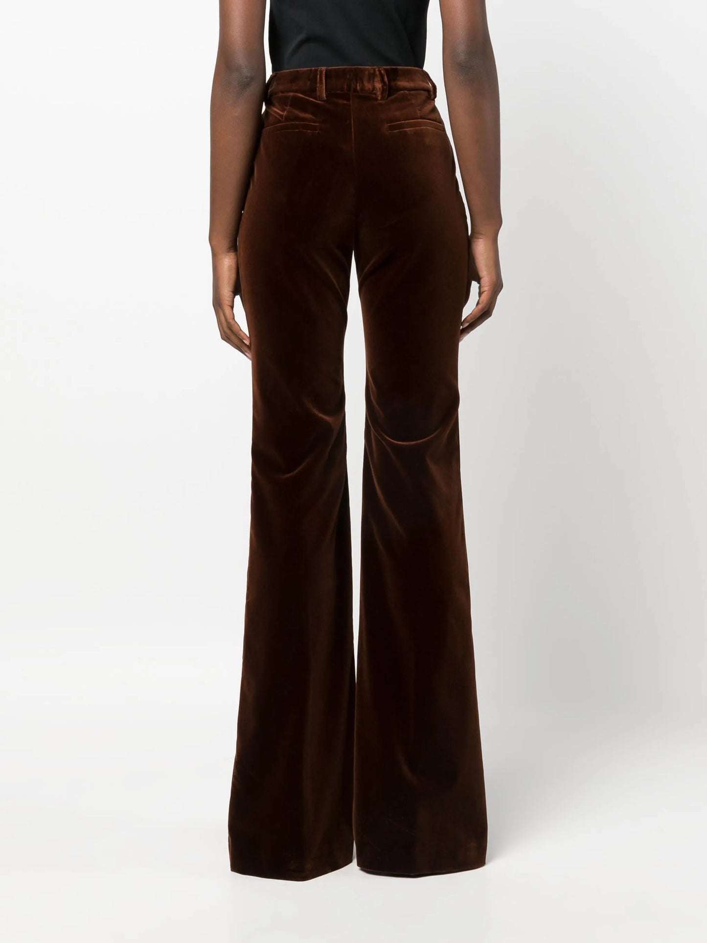 velvet flared trousers