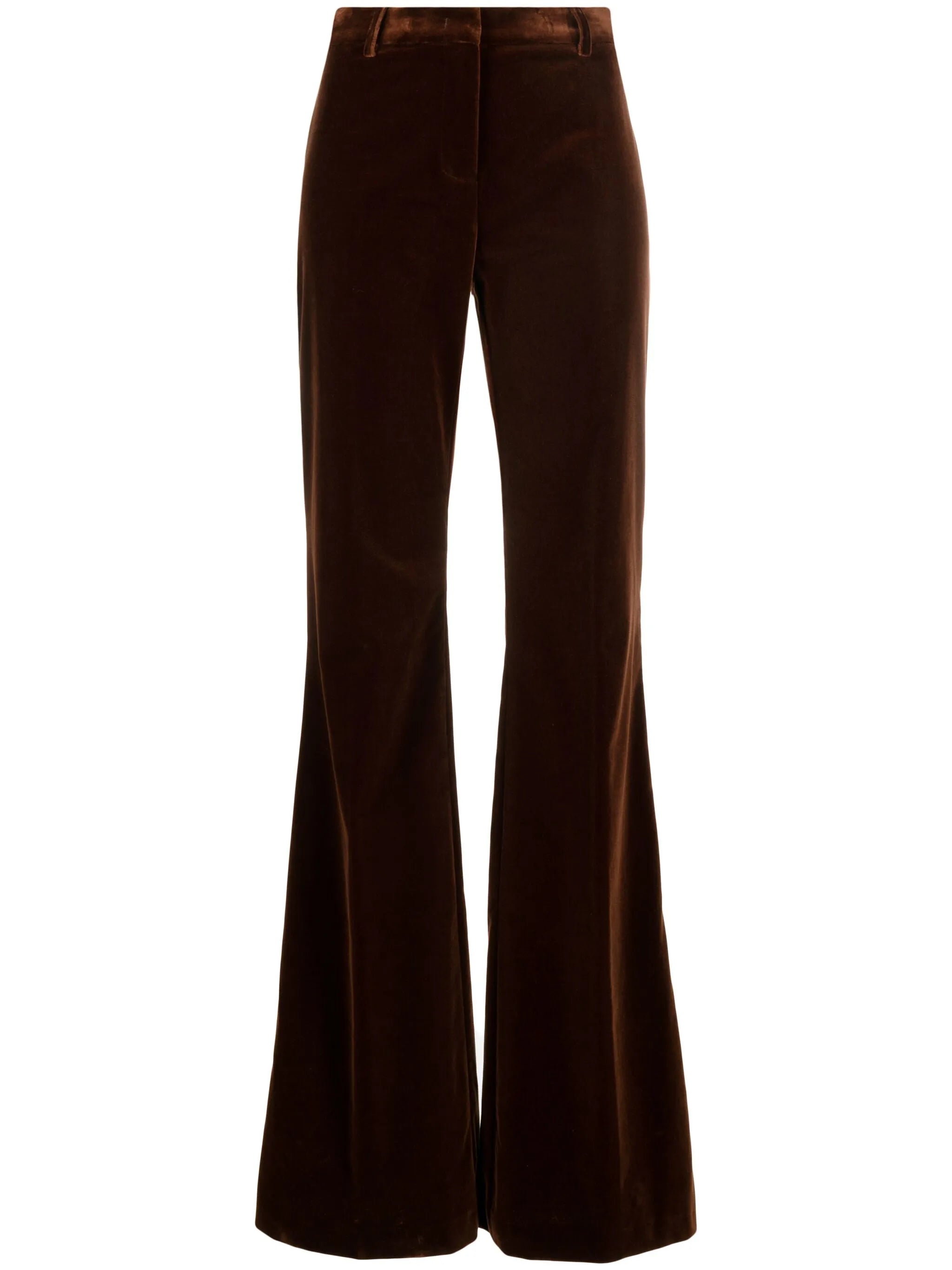 velvet flared trousers