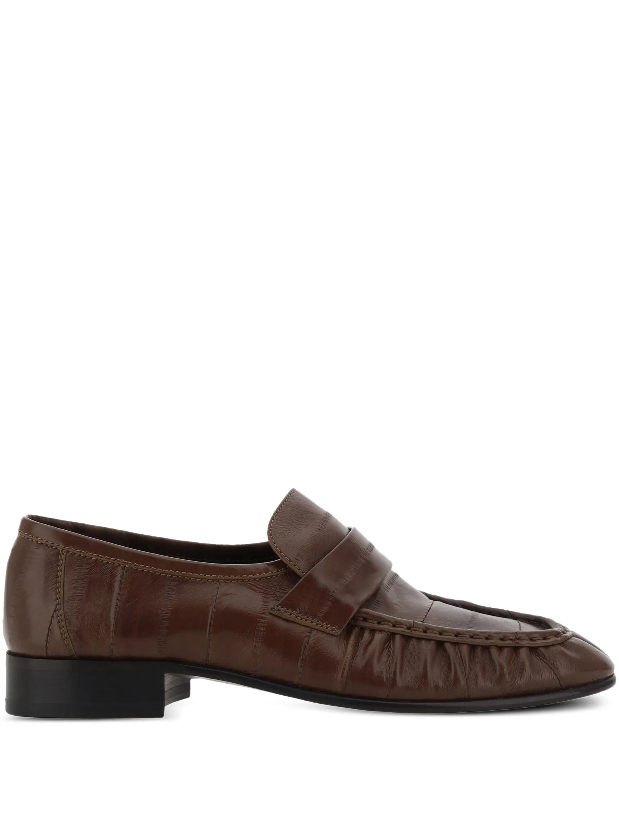 textured leather loafers