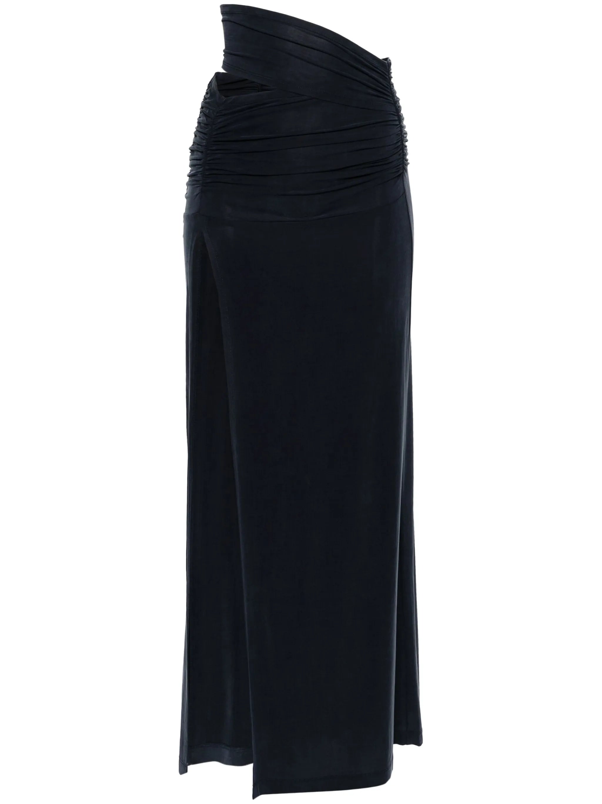 high-waist gathered maxi skirt