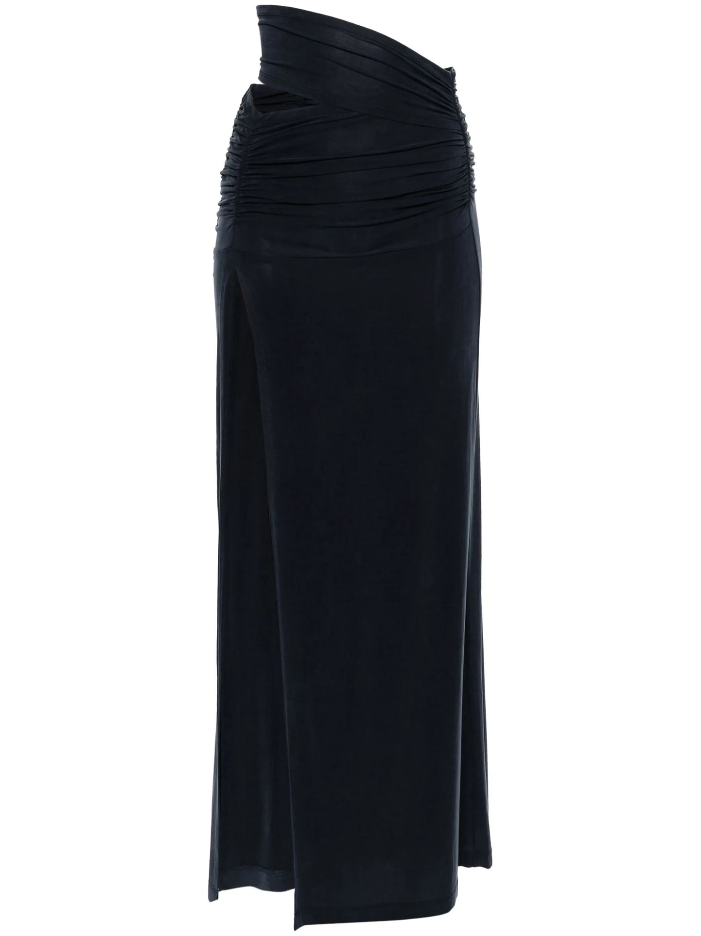 high-waist gathered maxi skirt