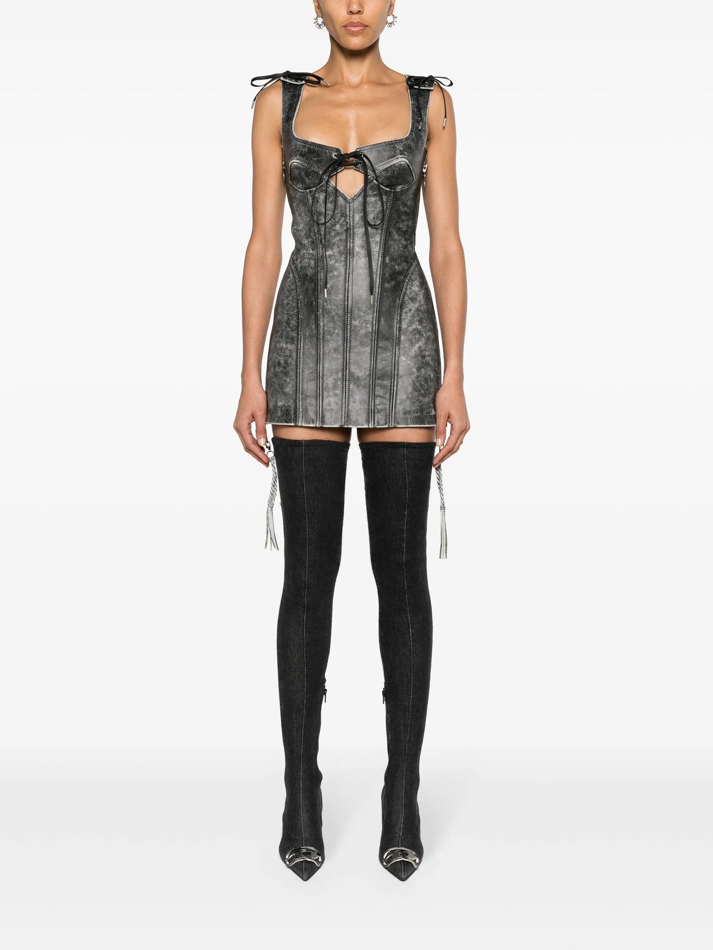 Nihil Moto leather minidress