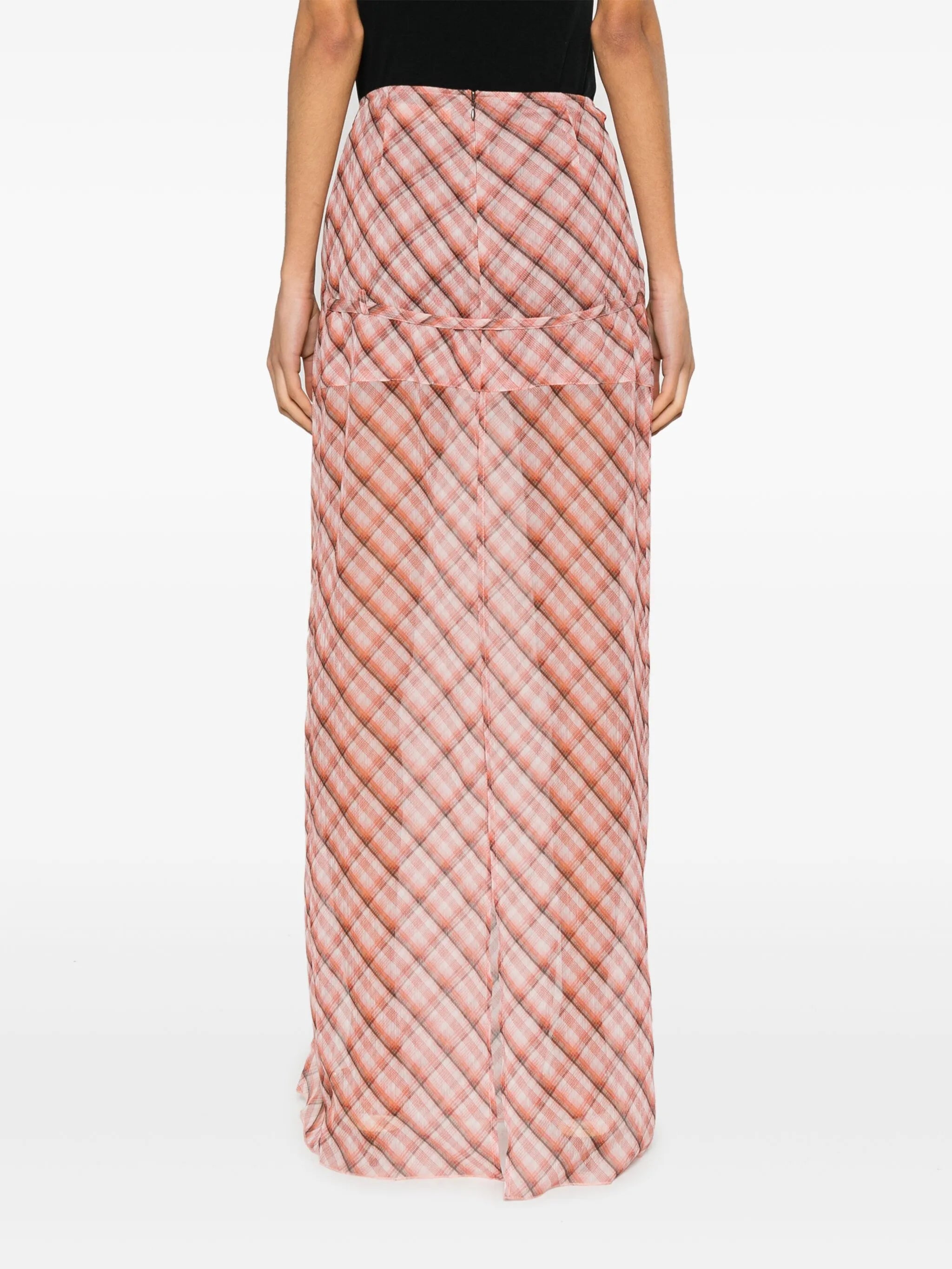Thrall checked maxi skirt