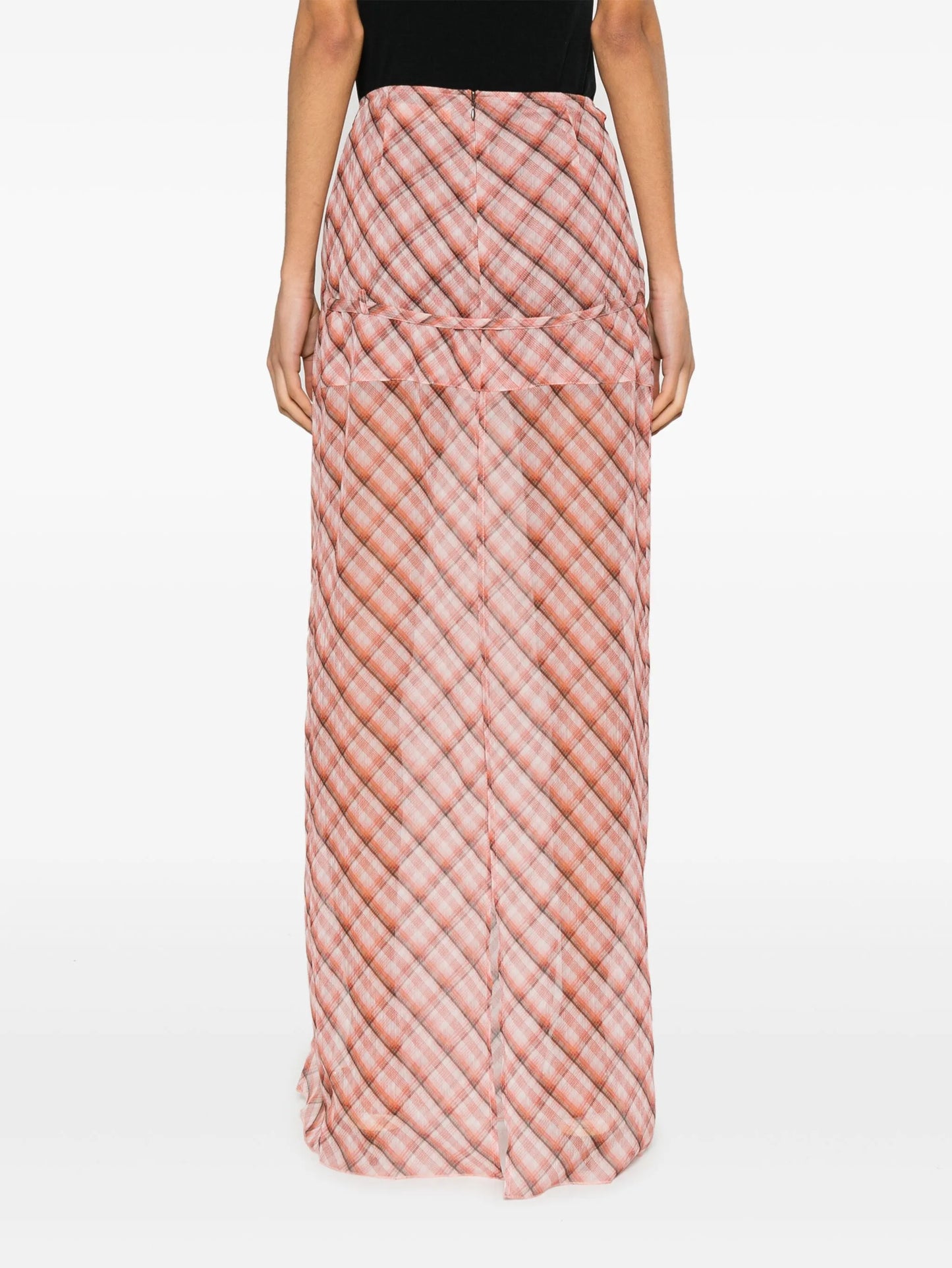 Thrall checked maxi skirt