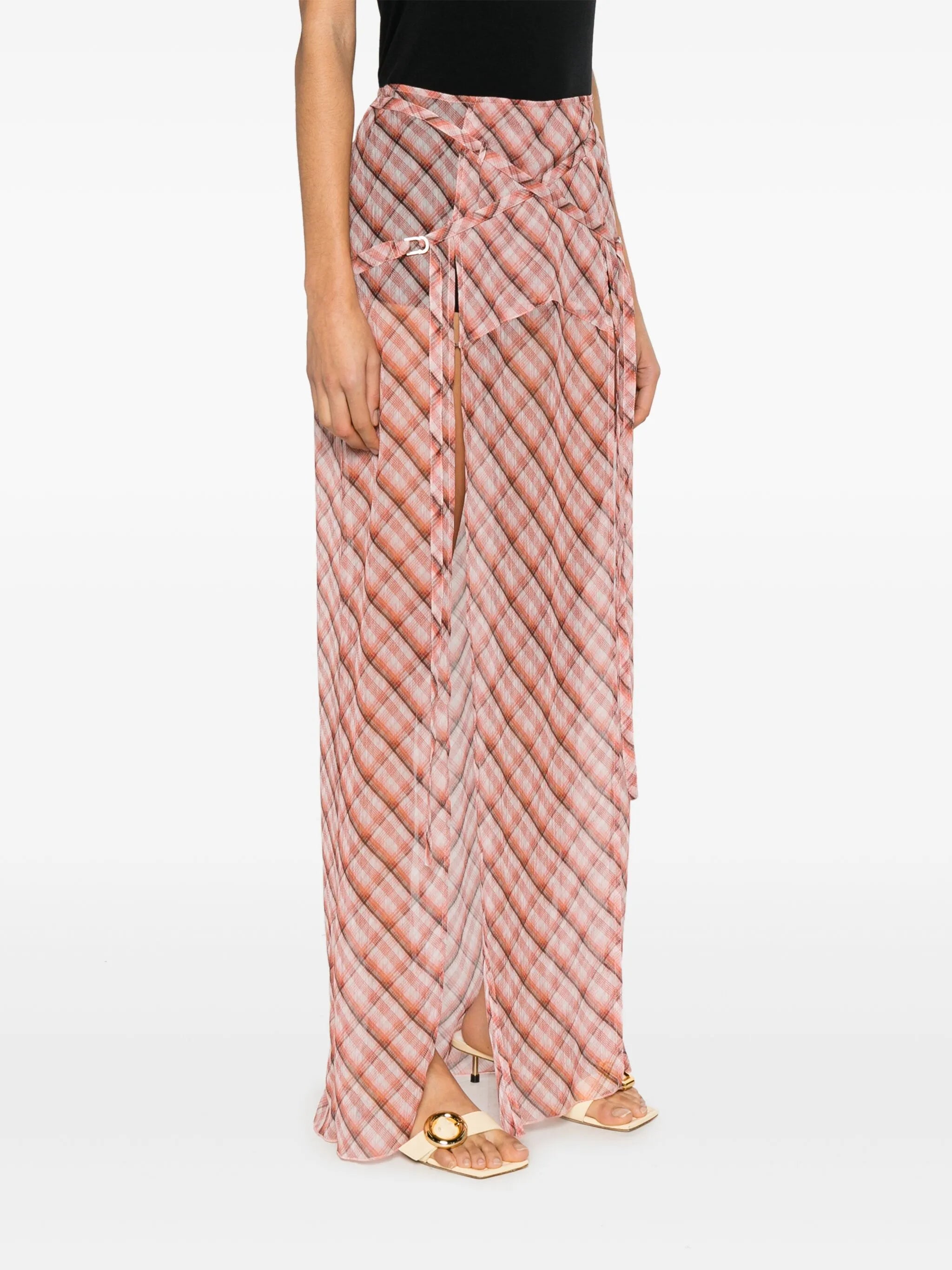 Thrall checked maxi skirt