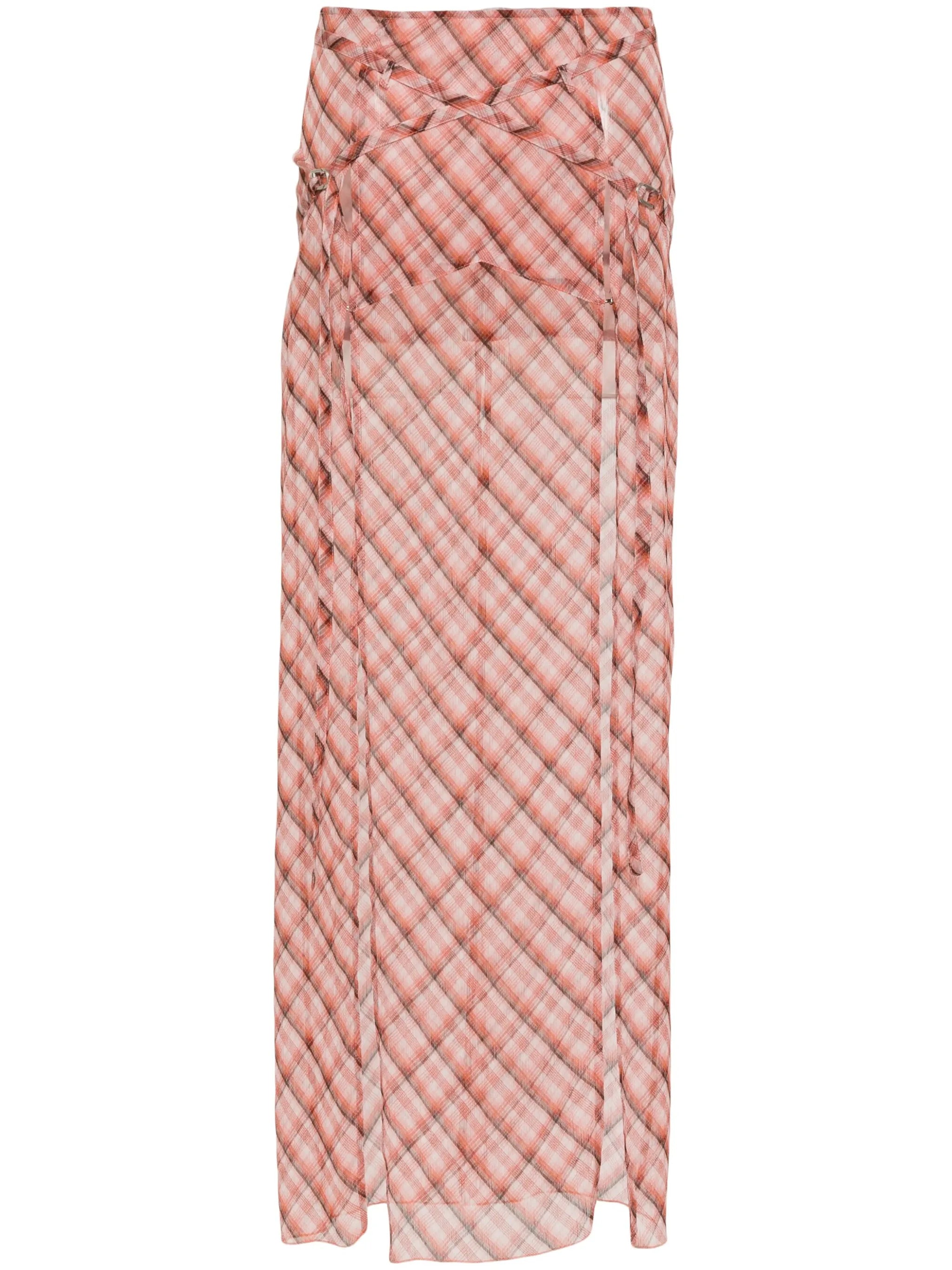Thrall checked maxi skirt