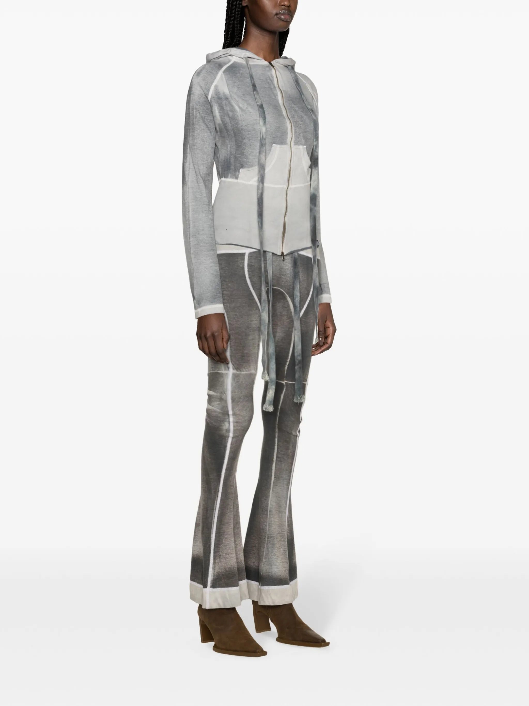 Raze panelled flared leggings