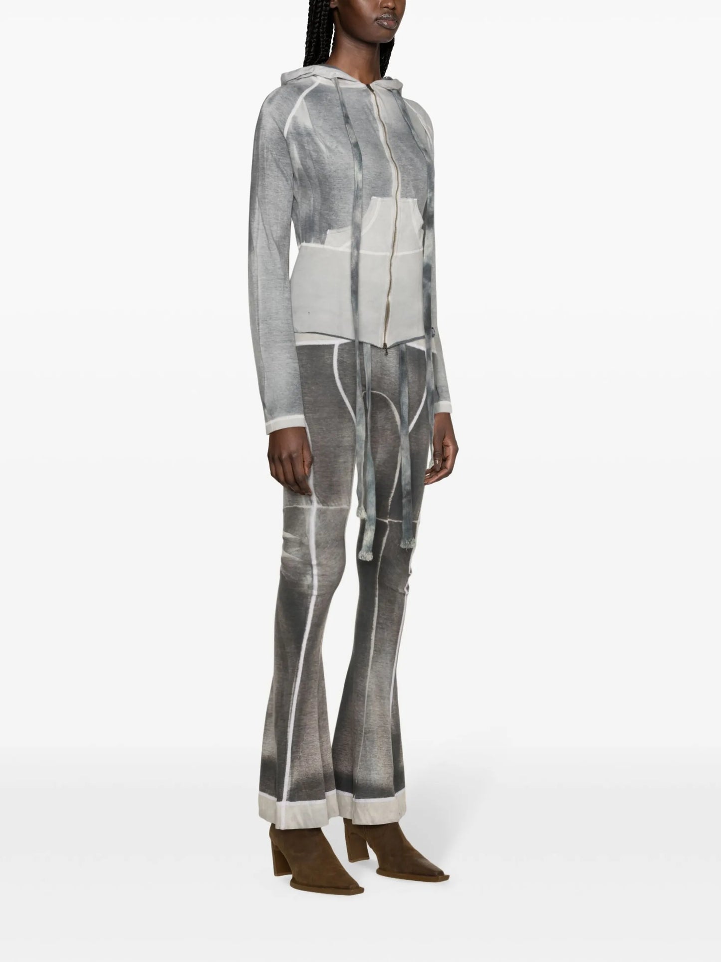 Raze panelled flared leggings