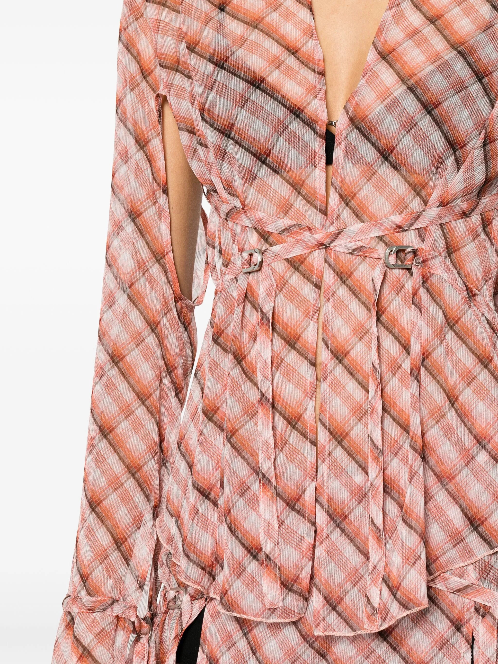 Thrall strappy checked shirt