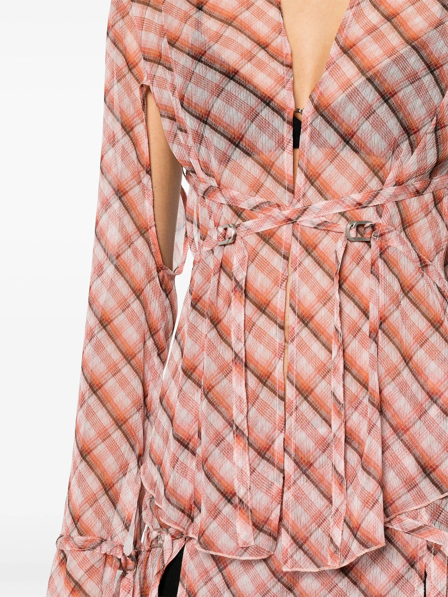 Thrall strappy checked shirt
