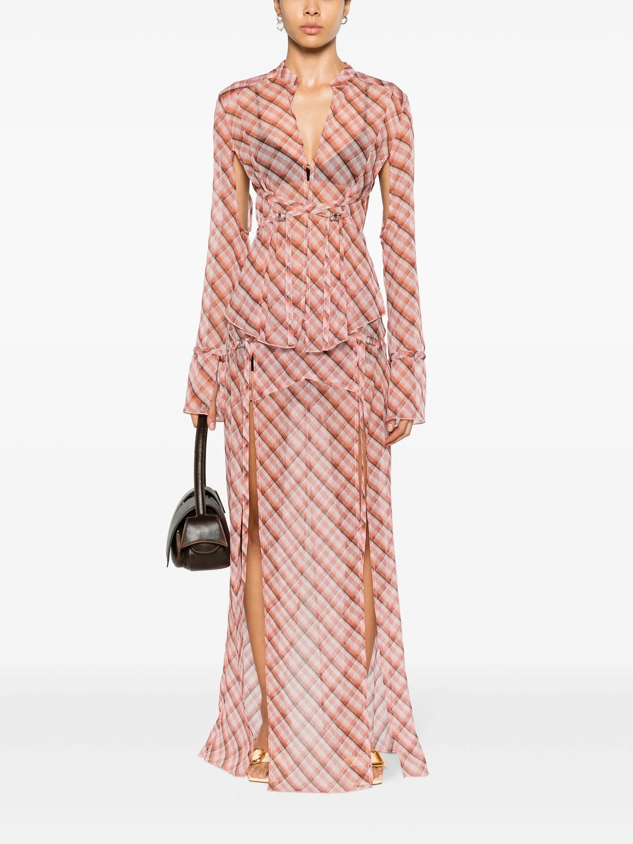Thrall strappy checked shirt