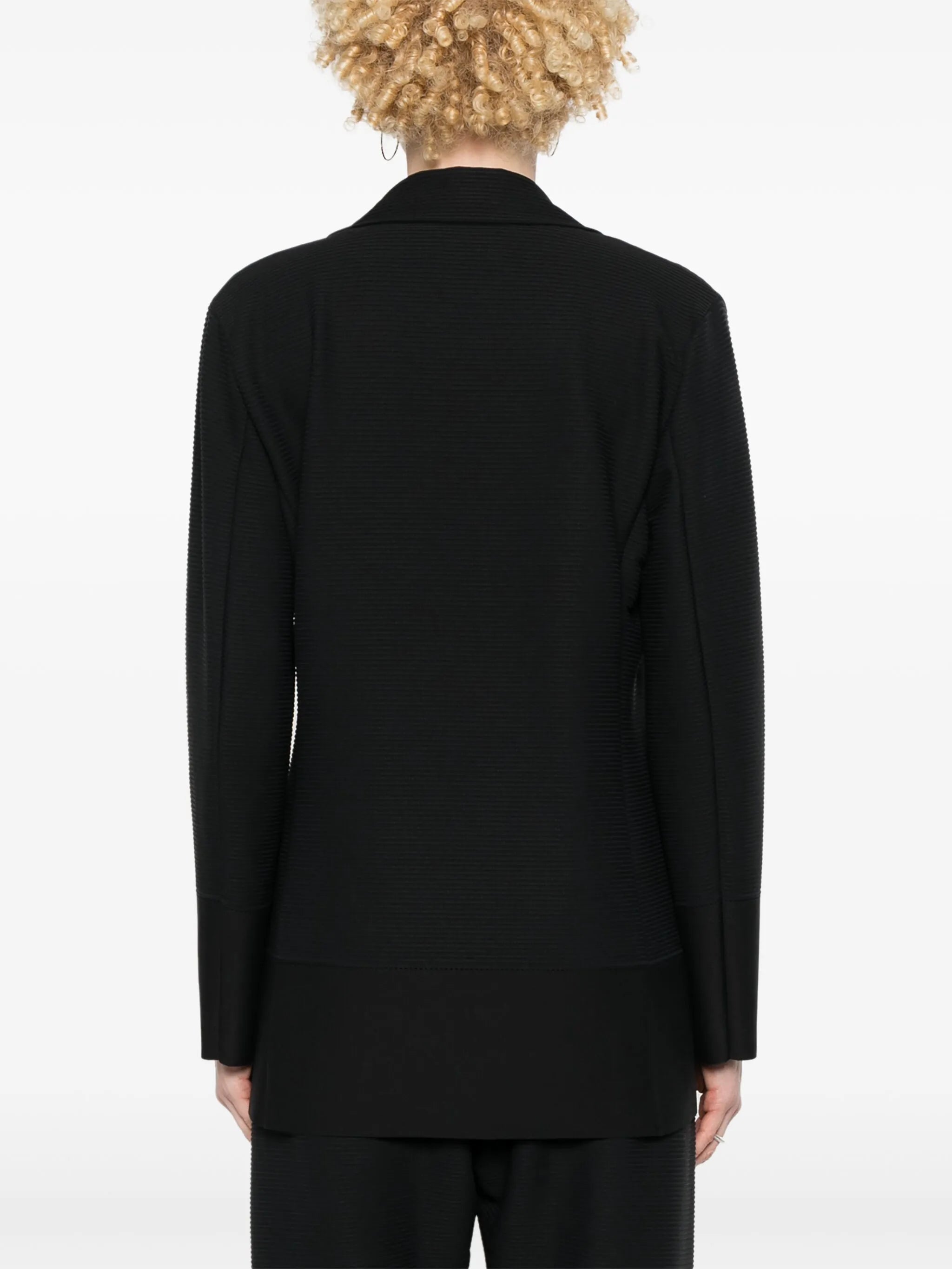 single-breasted ribbed blazer