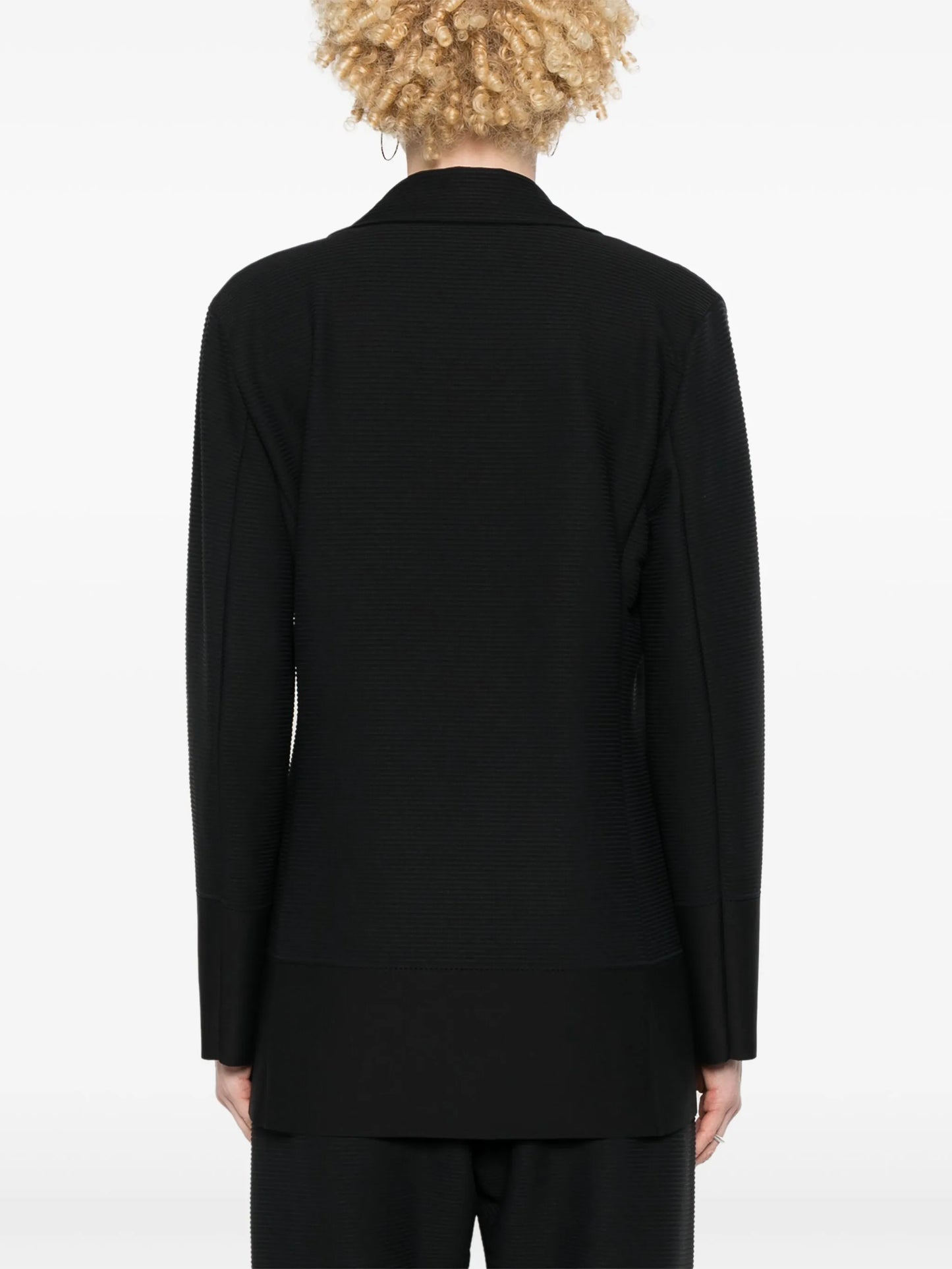 single-breasted ribbed blazer