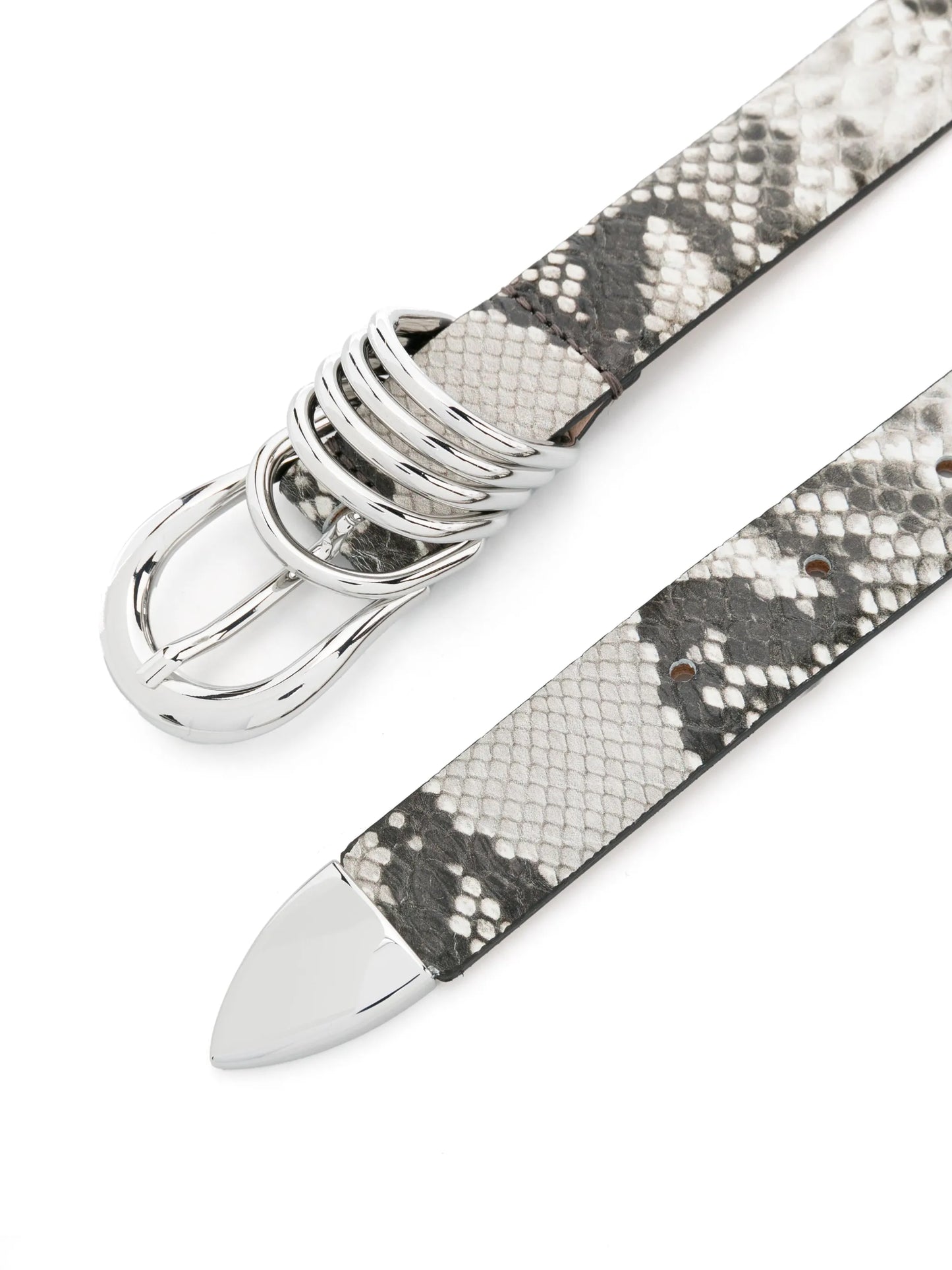 Hollyhock snakeskin-effect leather belt