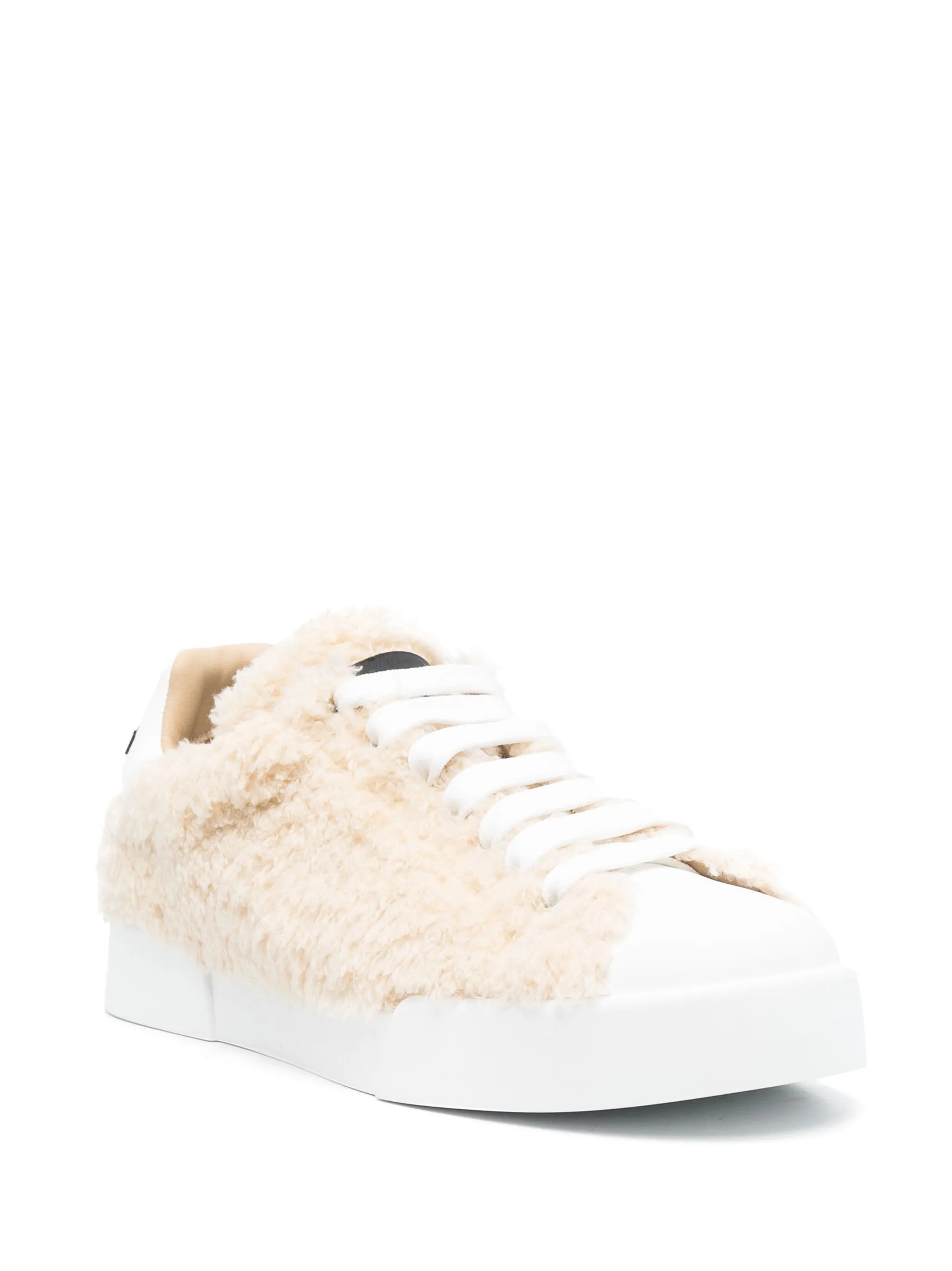 embossed-logo leather sneakers