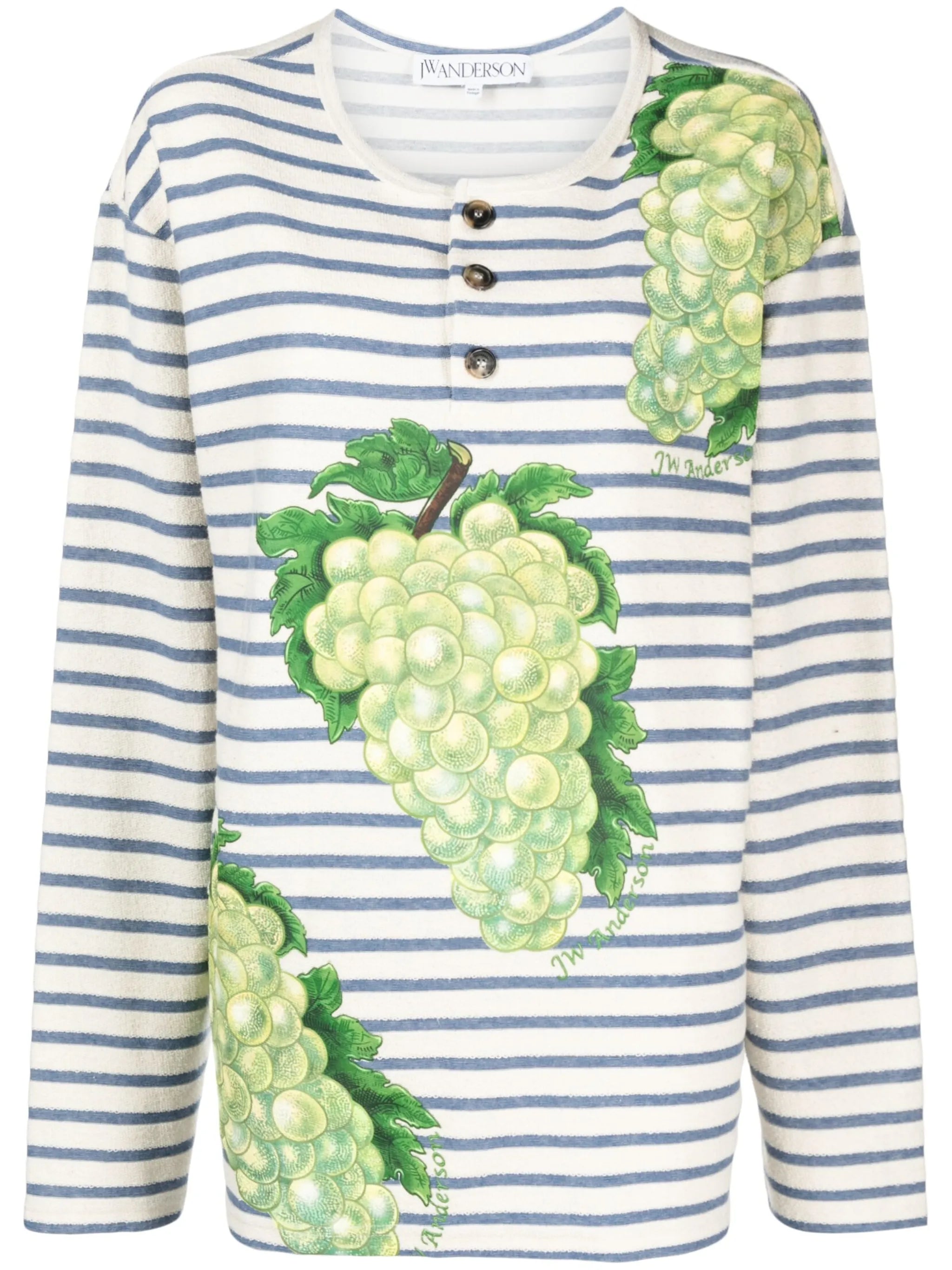 grape-print henley top