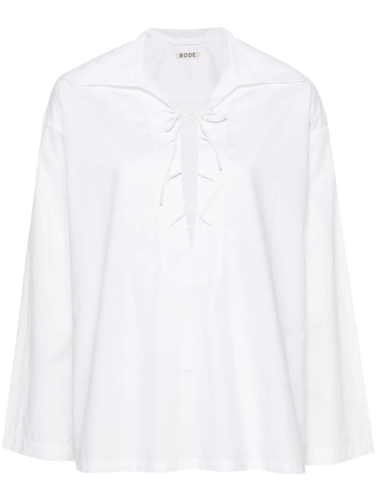 Bonnie lace-up cotton shirt
