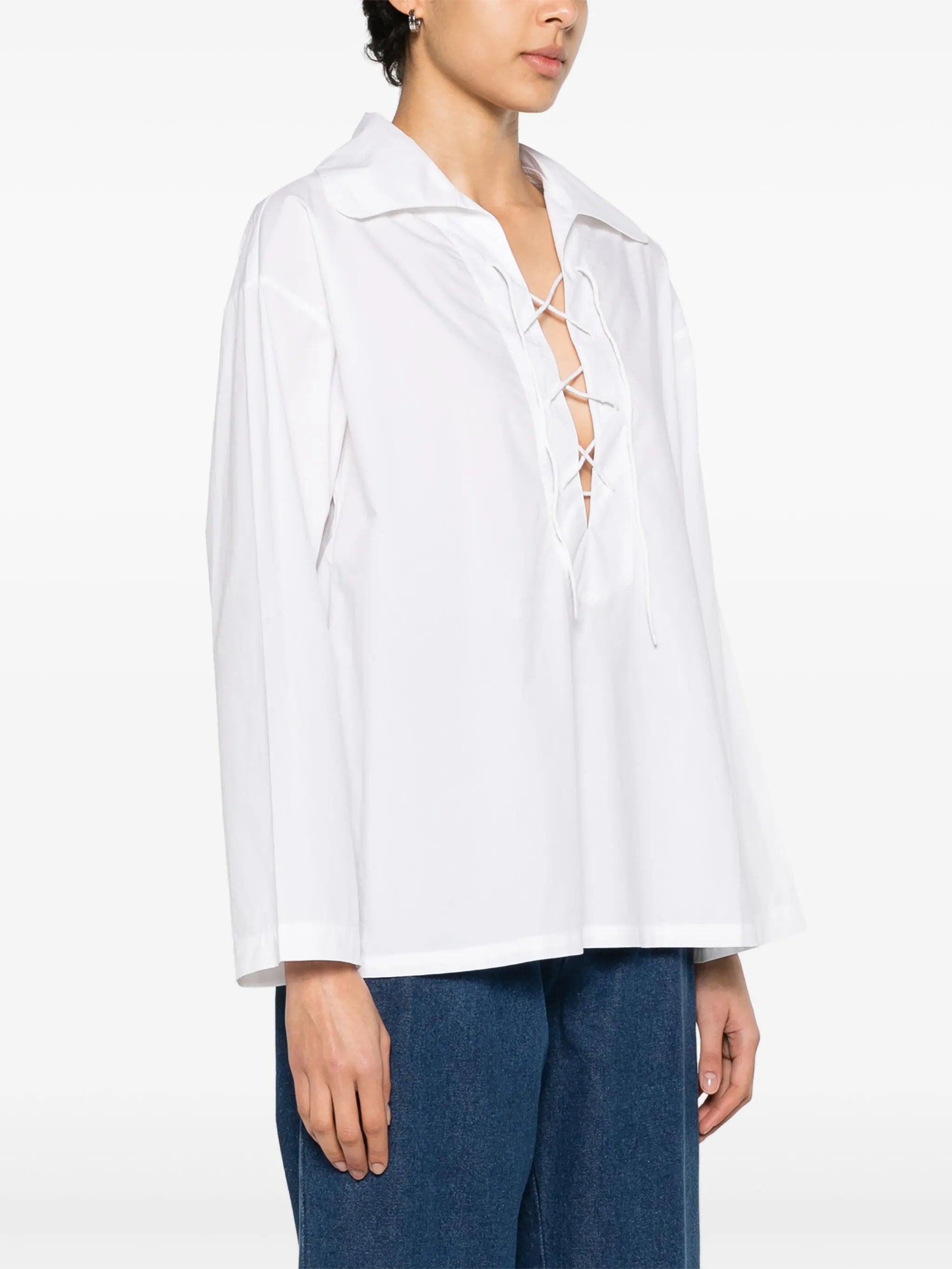 Bonnie lace-up cotton shirt