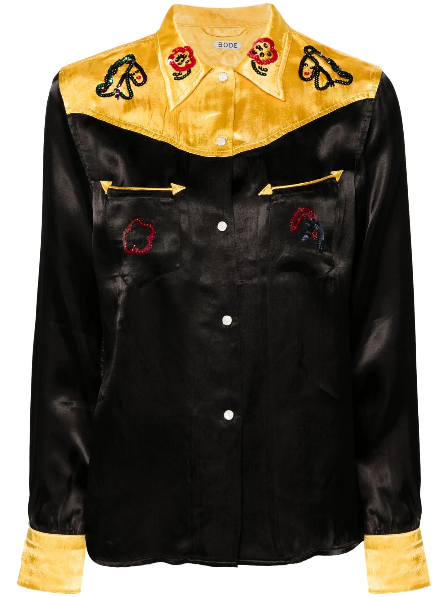 Sequin Rodeo satin shirt