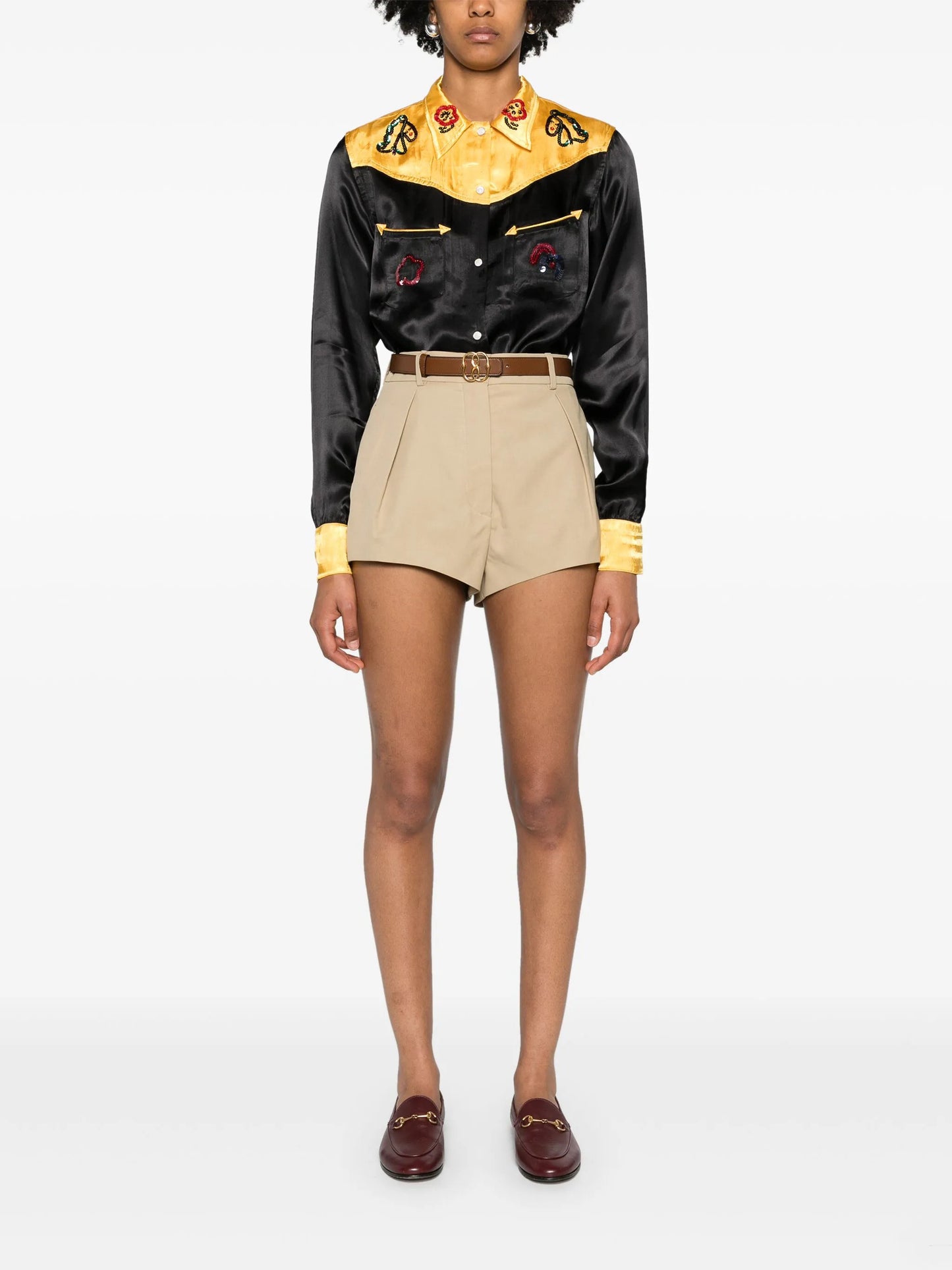 Sequin Rodeo satin shirt
