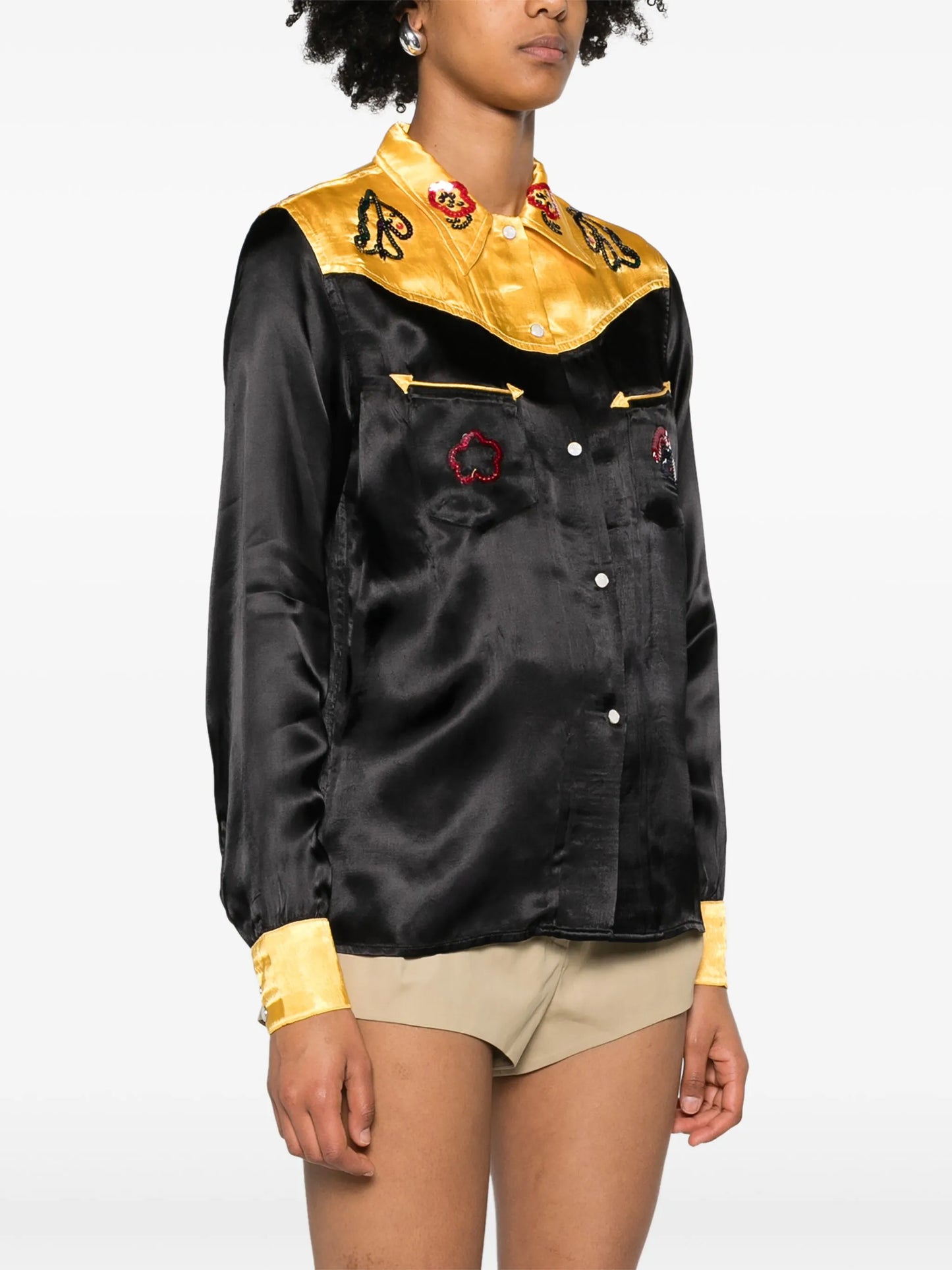 Sequin Rodeo satin shirt