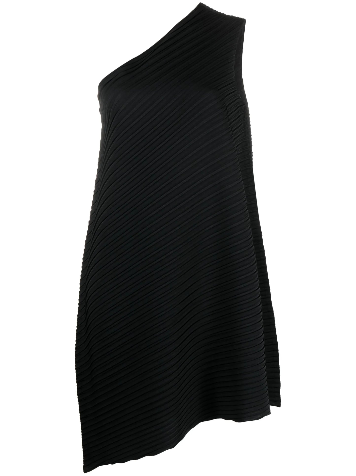 Reiteration one-shoulder pleated dress