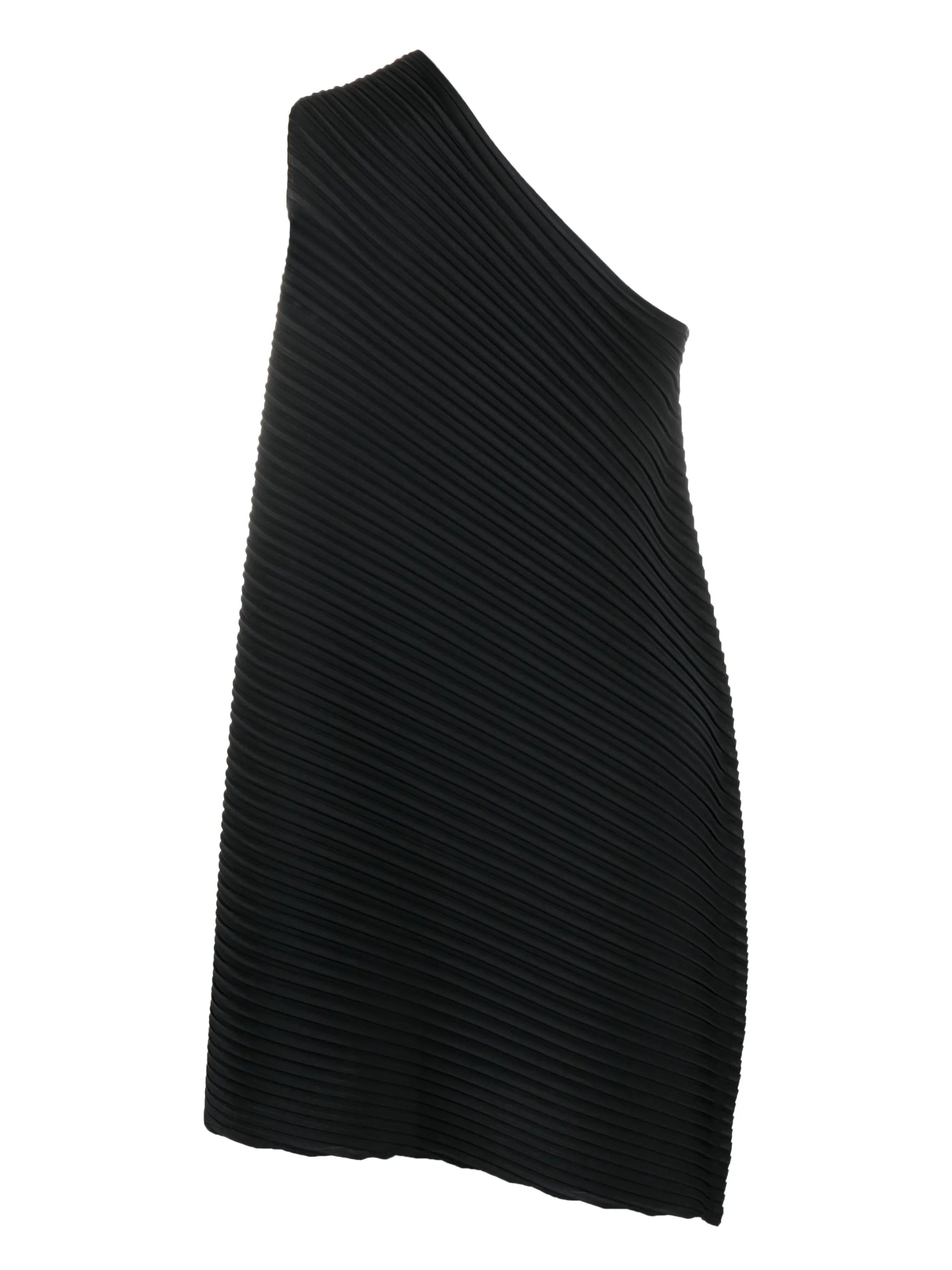 Reiteration one-shoulder pleated dress