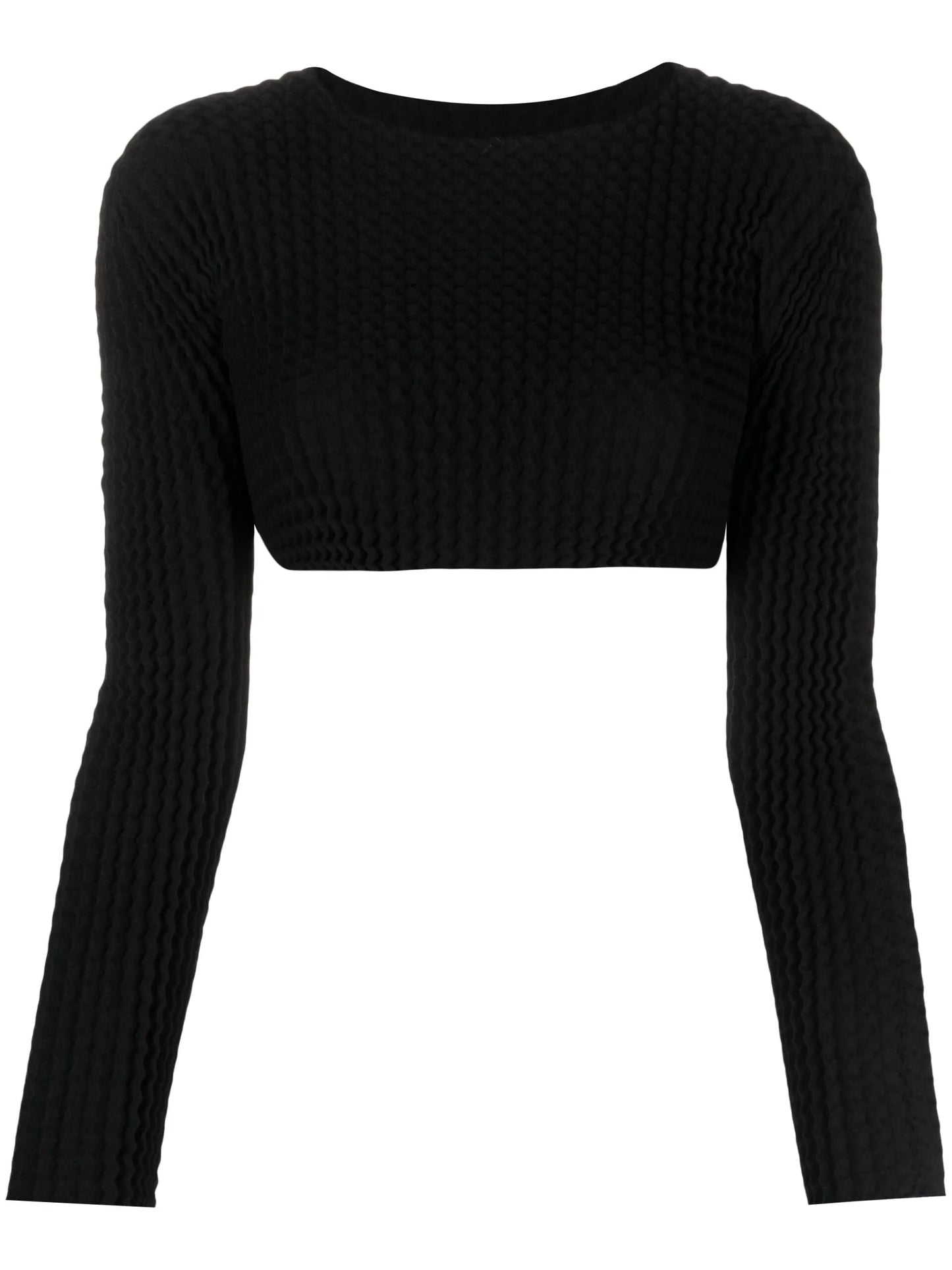 plissé cropped top
