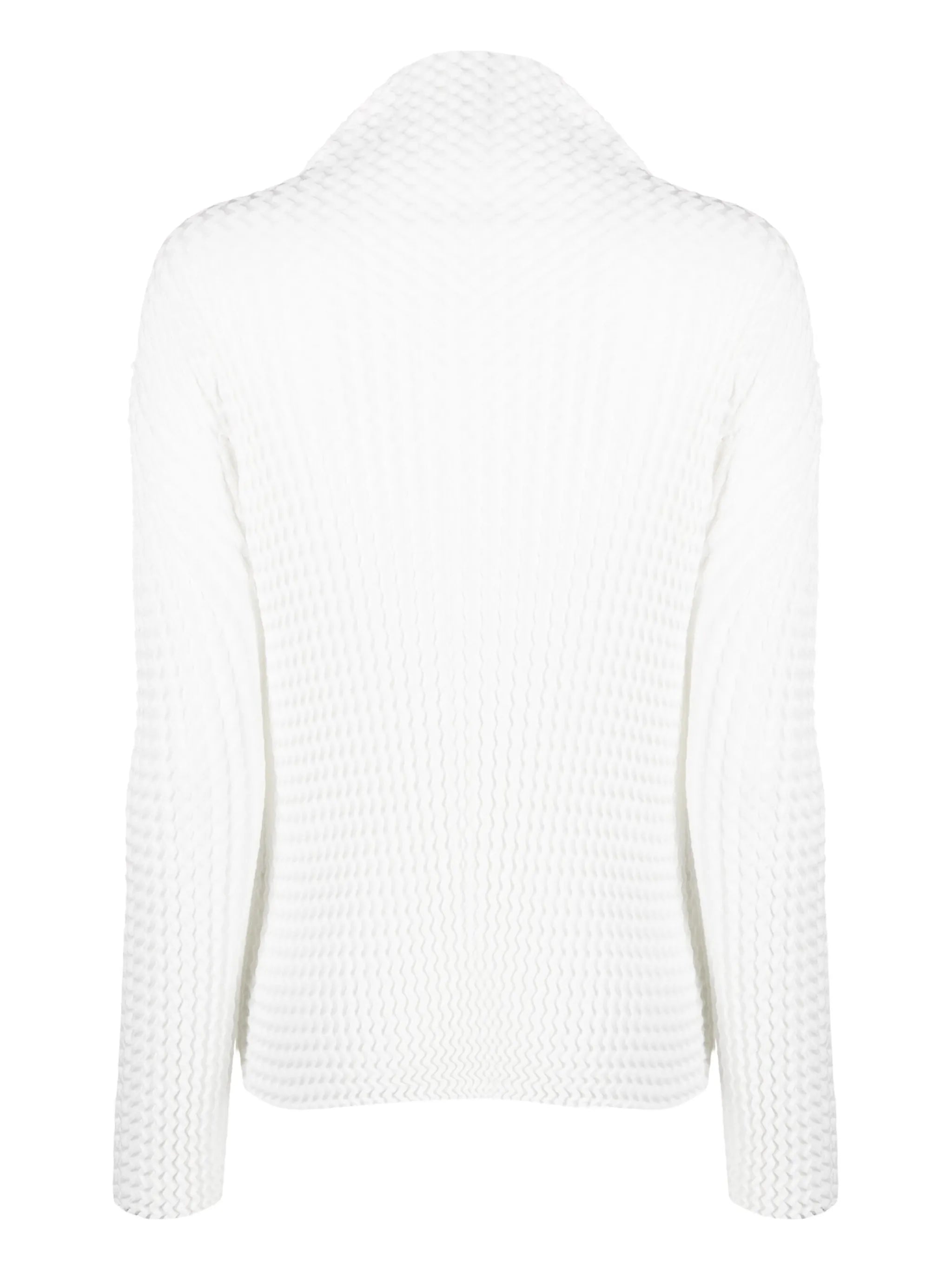 plissé mock-neck top