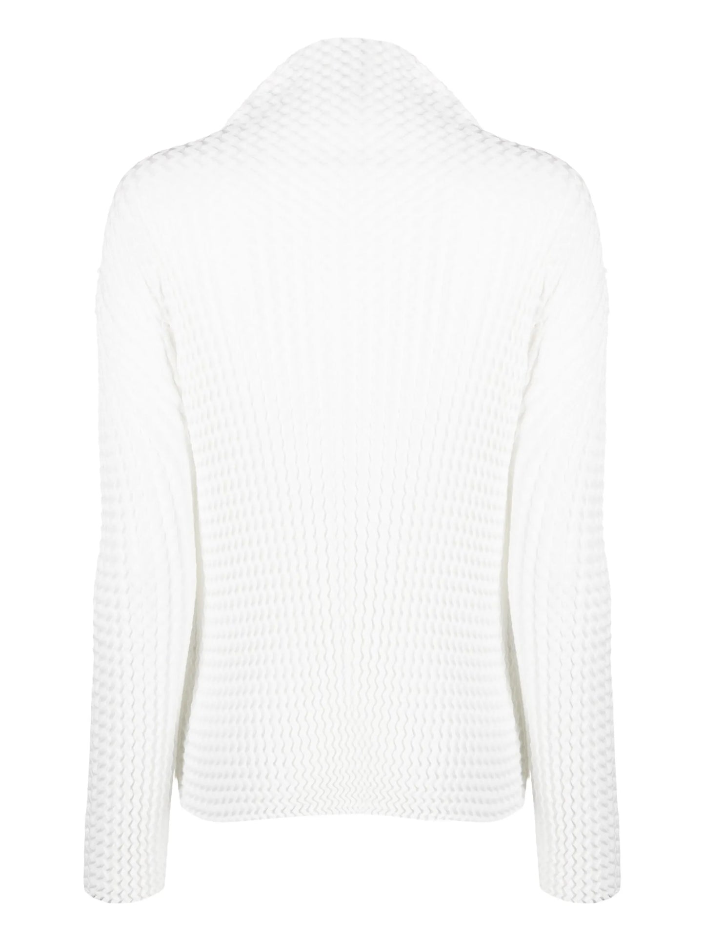 plissé mock-neck top
