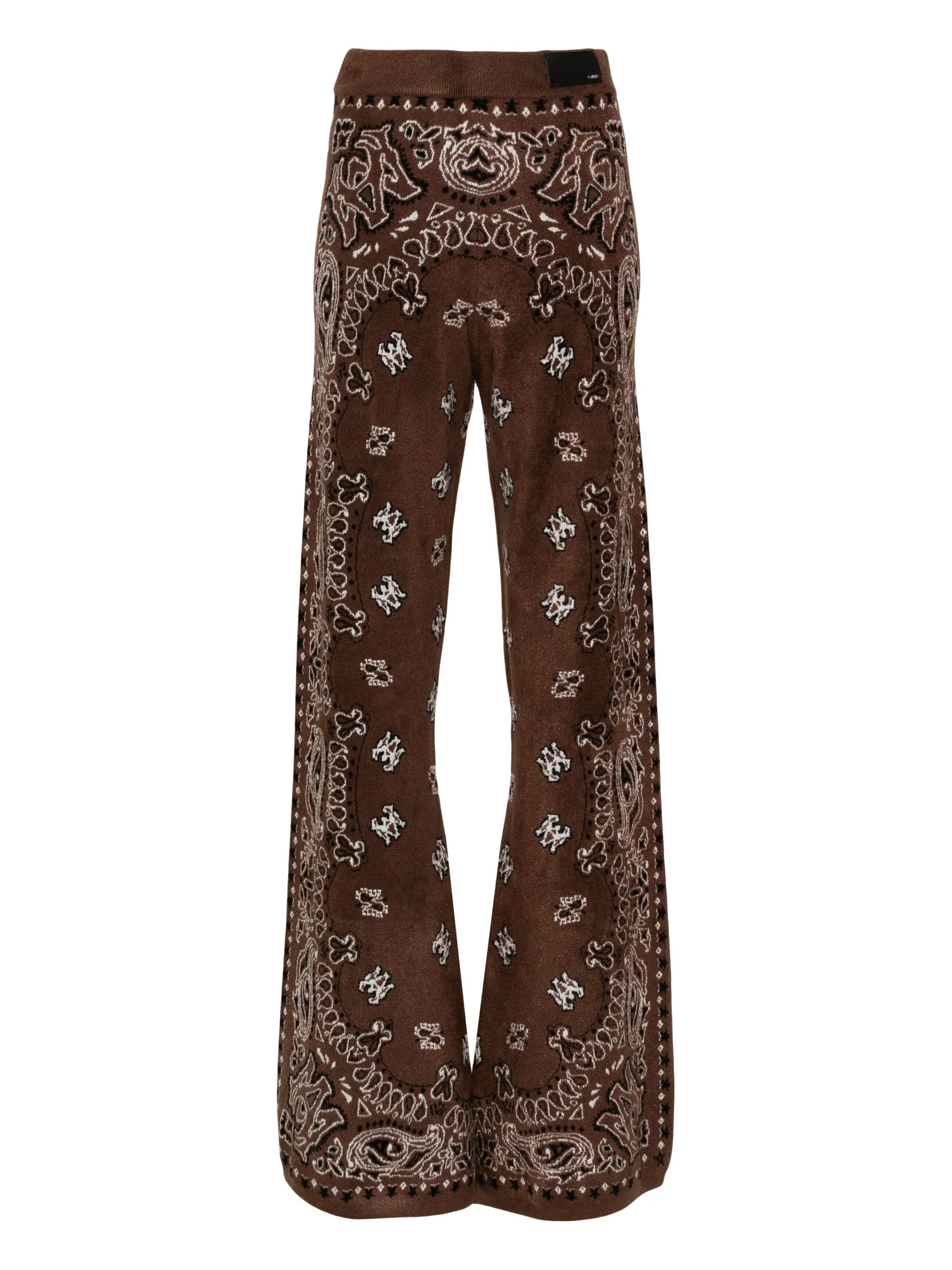 Bandana-pattern flared track pants