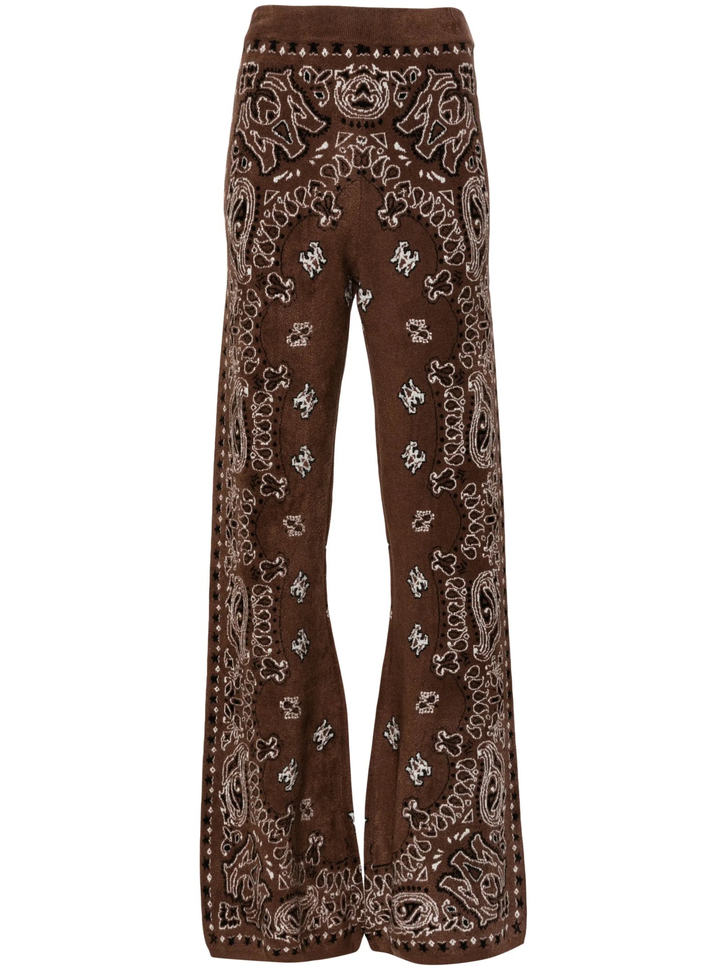 Bandana-pattern flared track pants