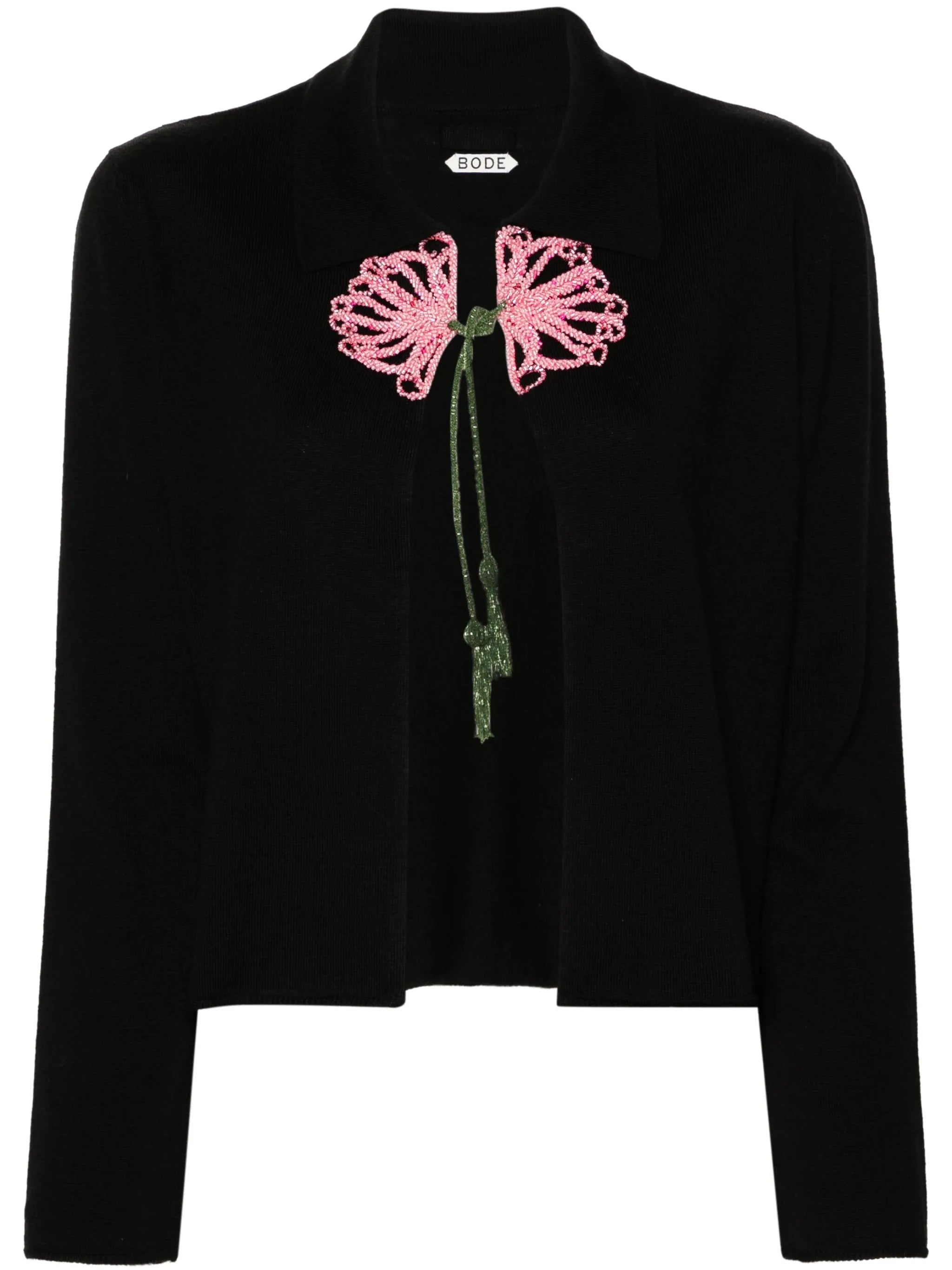 beaded wool cardigan
