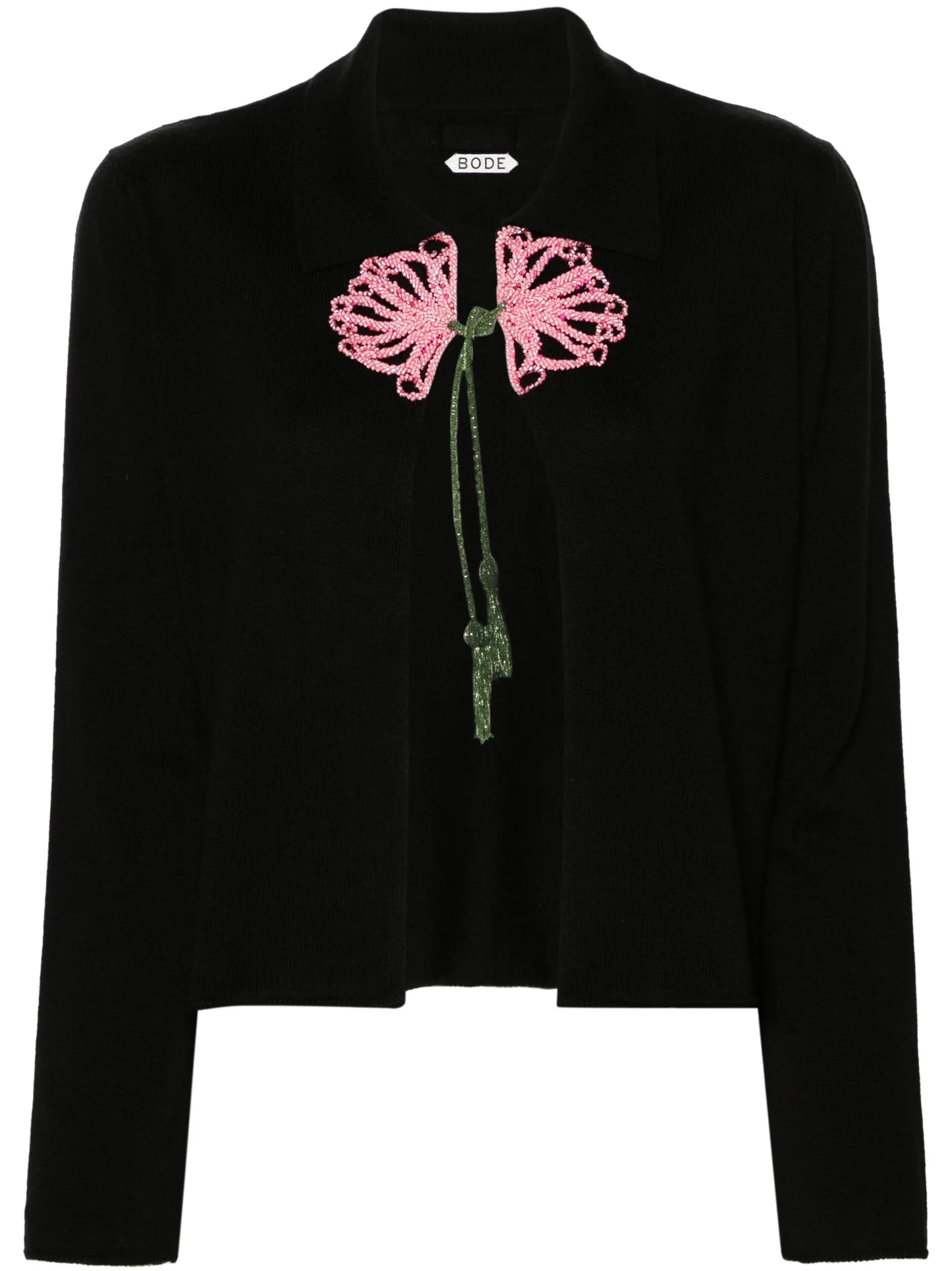 beaded wool cardigan