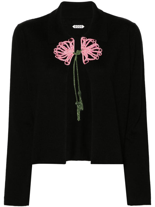 beaded wool cardigan