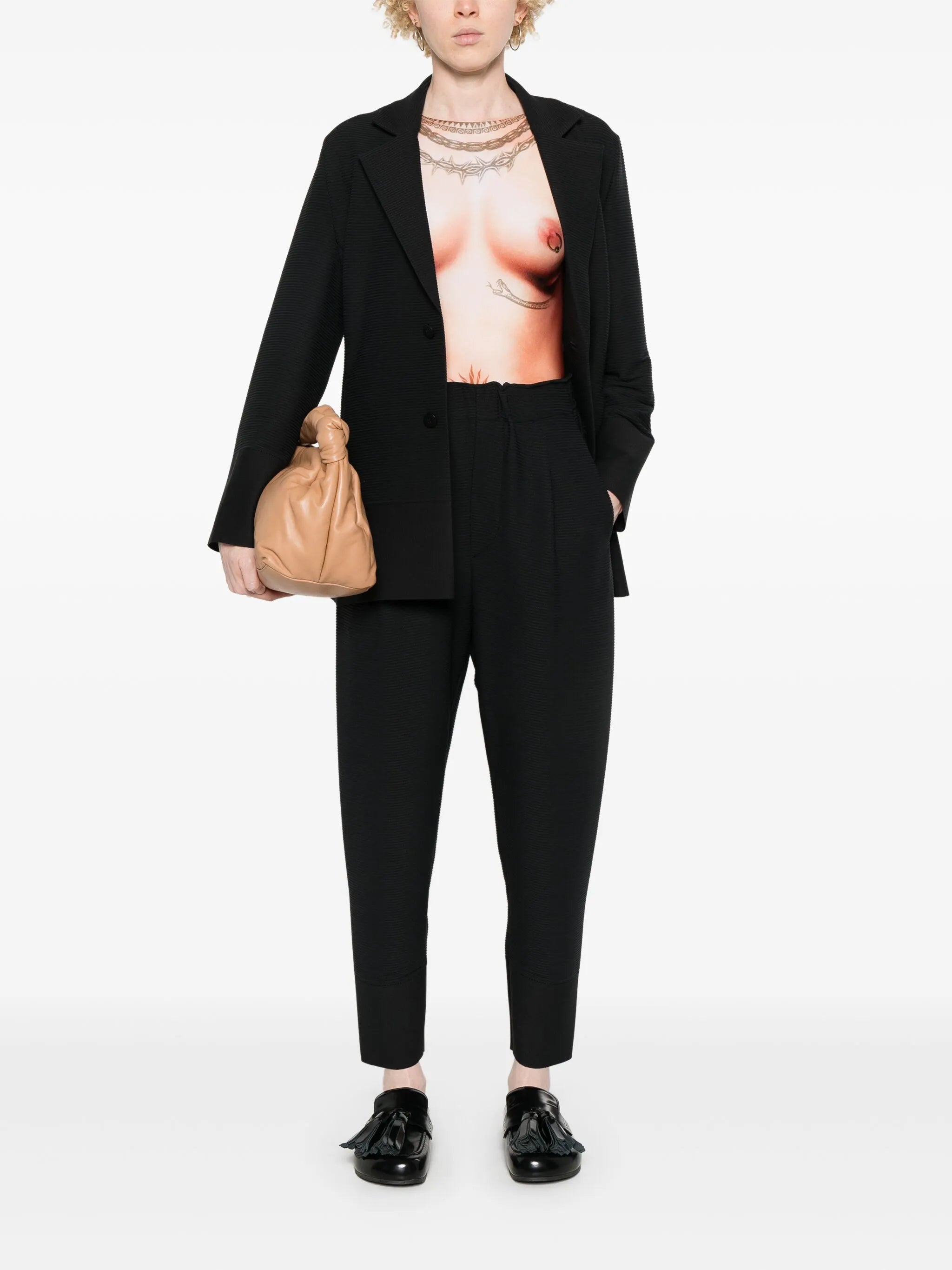 cropped tapered trousers